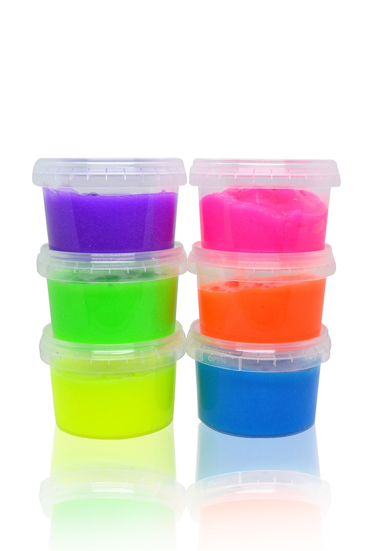 Kids Like 6 Lı 180 Gr Neon Renkler Hazır Slime - Kaliteli Ürün Toplam 1080 Gr- Ele Yapışmaz
