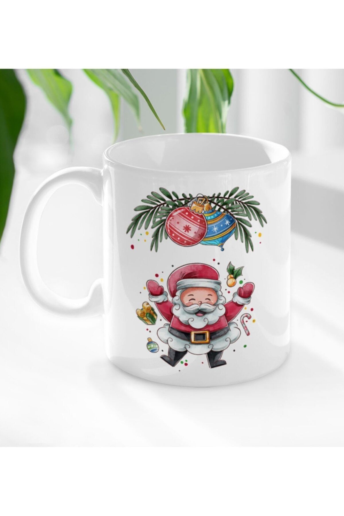 Bk Gift Gift Noel Baba Tasarımlı Beyaz Kupa Bardak-7