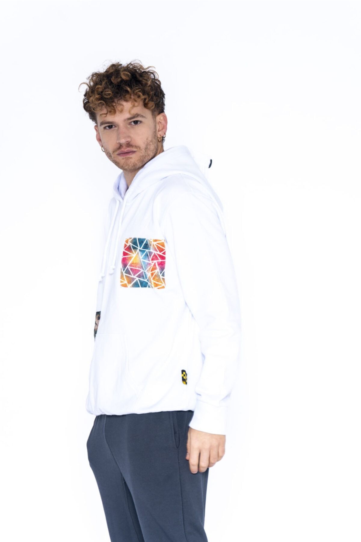 Nani Collection Beyaz Renk Oversize Erkek Sweatshirt