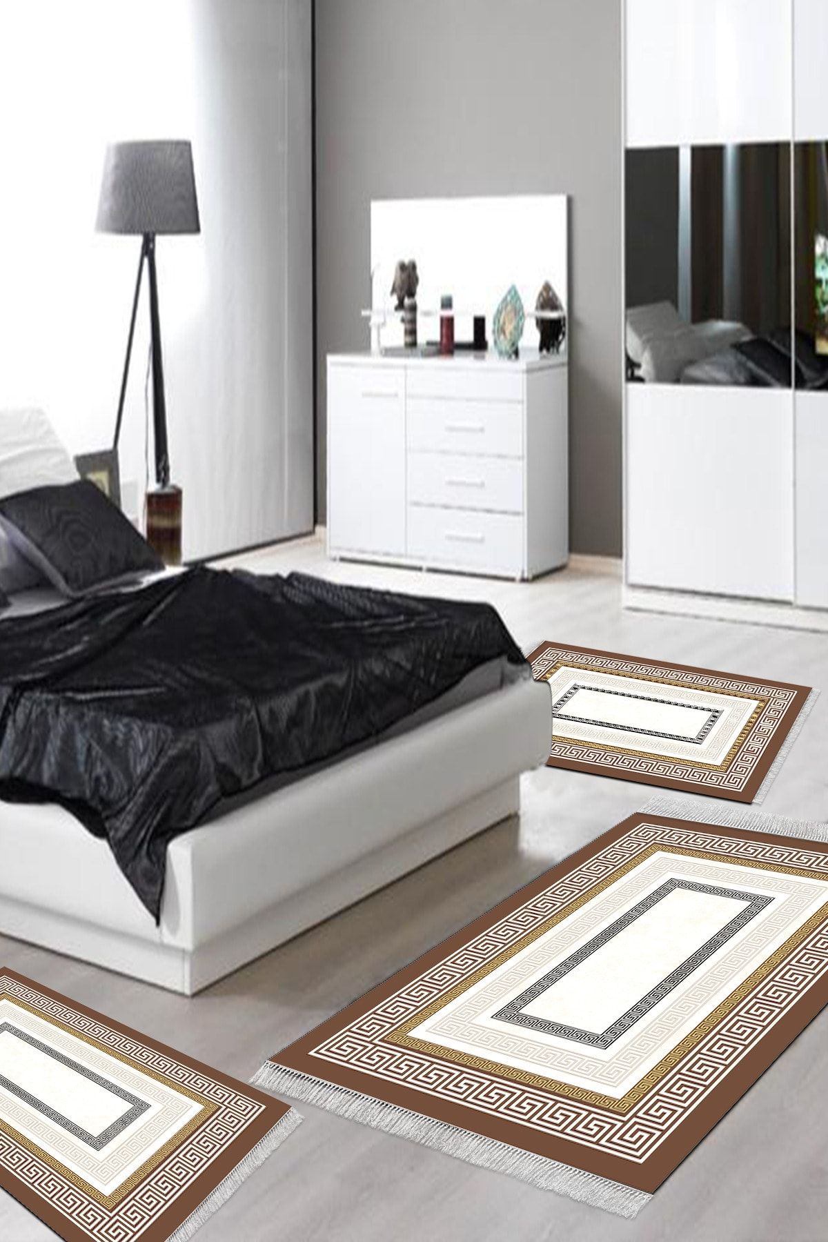Alanur Home Eko Trend Djt Yıkanabilir Kaymaz Taban 3 Lü Yatak Odası Takımı 675m Modern Gold