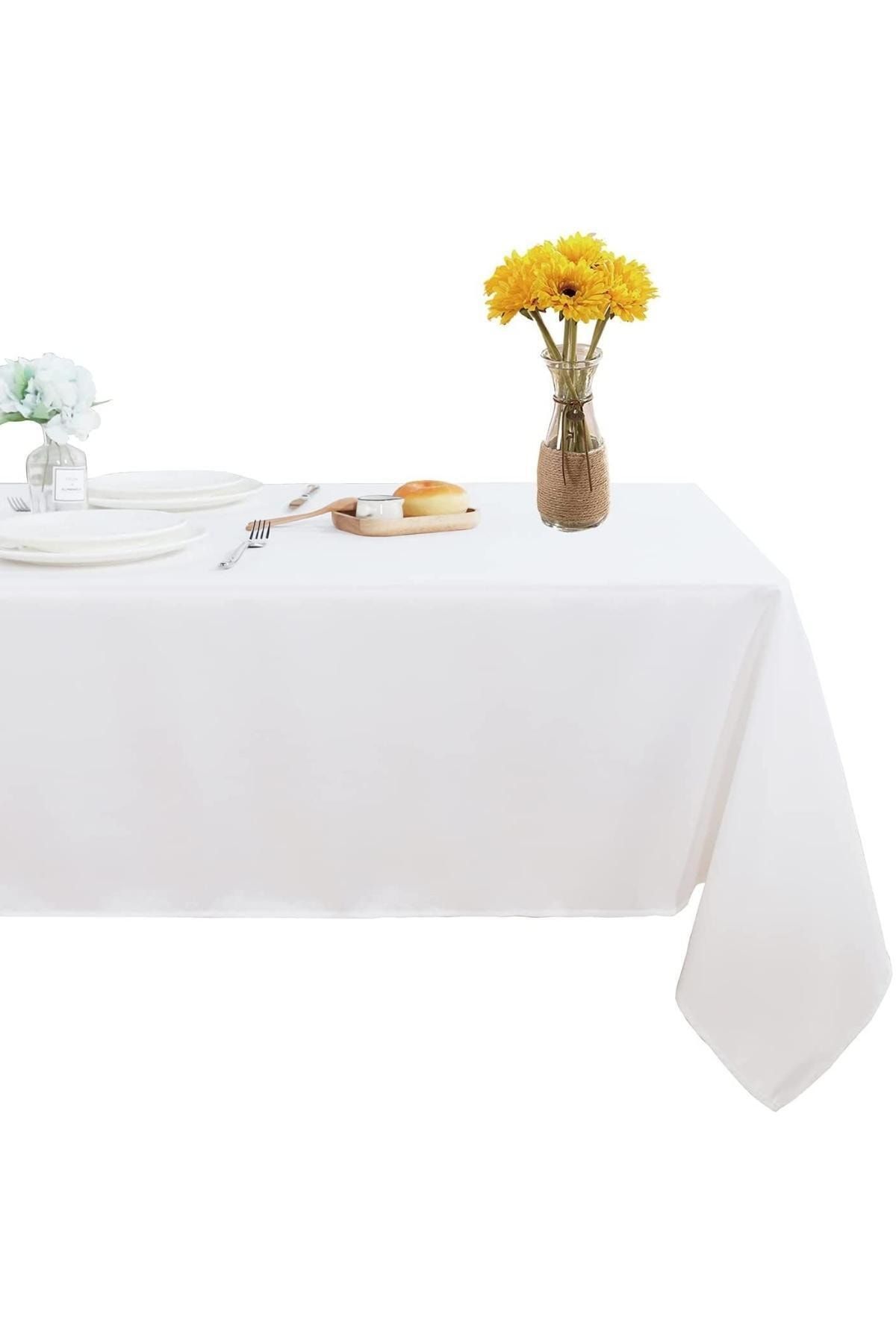 Bc Home Masa Örtüsü Beyaz Leke Tutmaz Kolay Ütülenir Yılbaşı