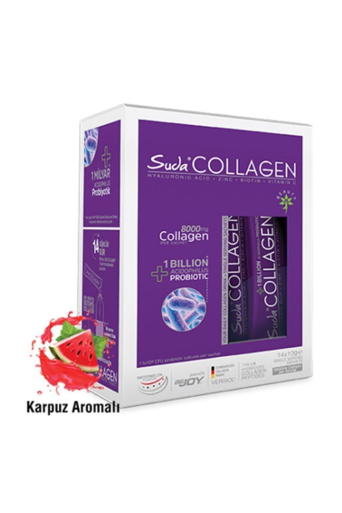 Suda Collagen Takviye Edici Gıda Karpuz Aromalı 14x10 Gr - Toz Saşe