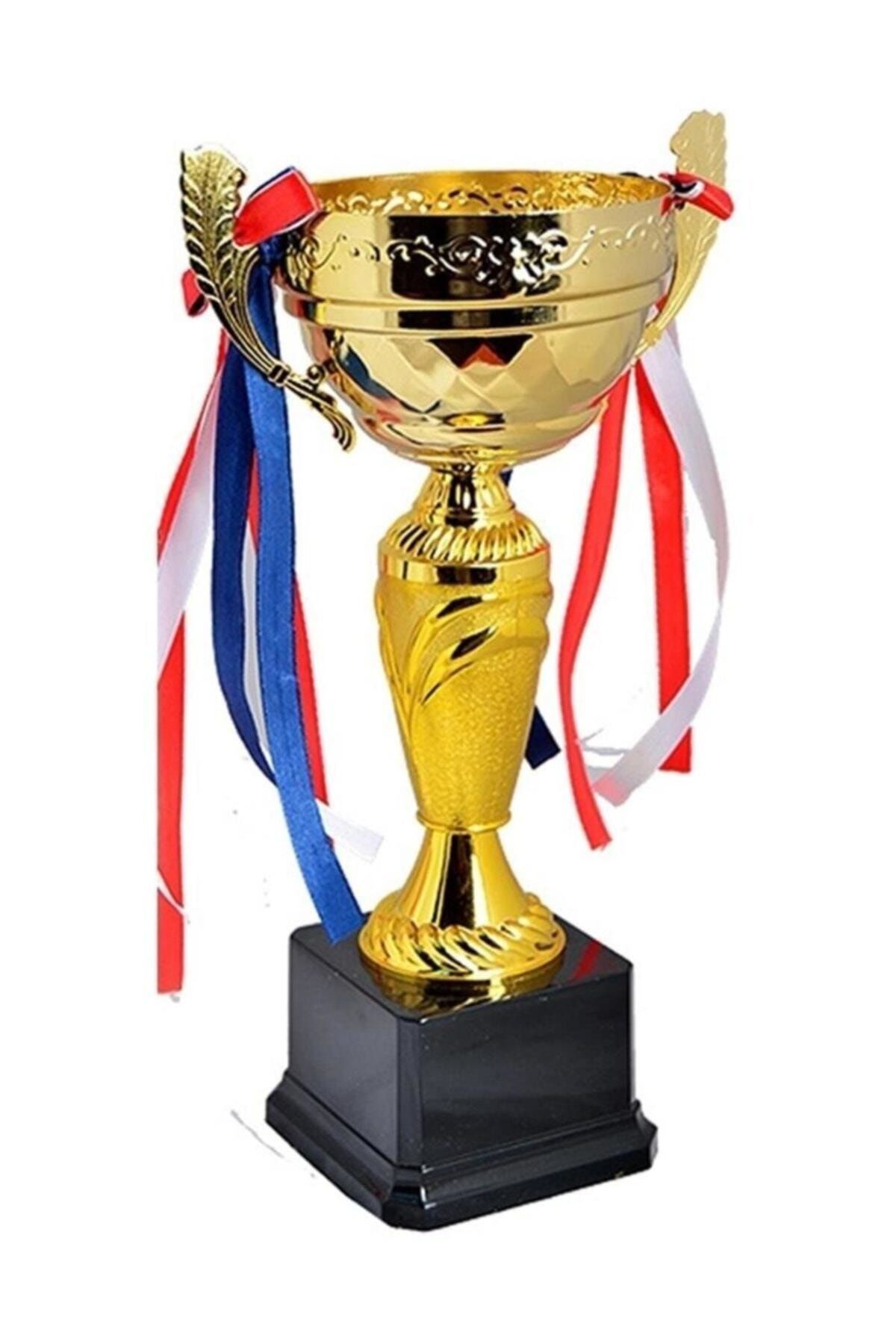 Avessa 25 Cm Kupa Siyah Zemin Kupa Madalya Gold Kaplama