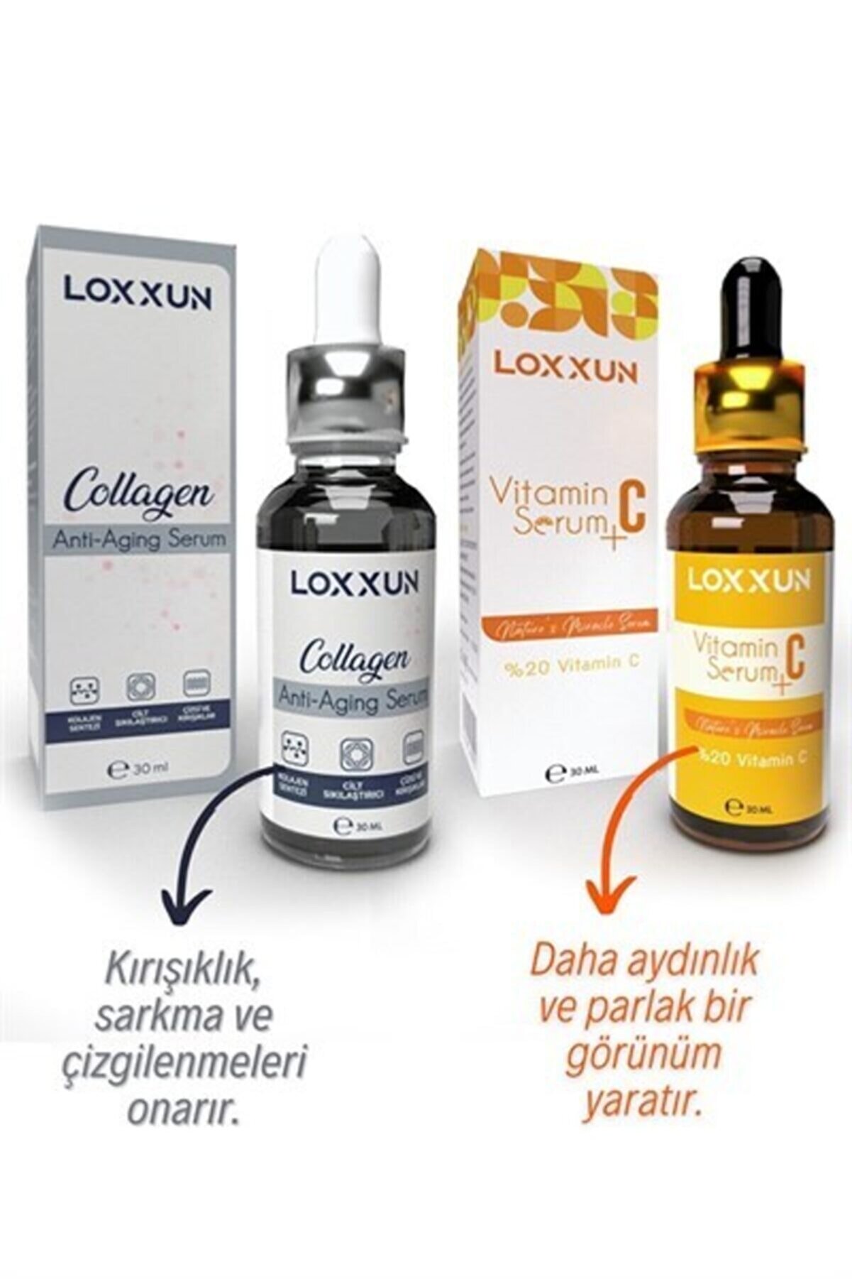 LOXXUN %20 C Vitamini + Kolajen Serum 2'li Set