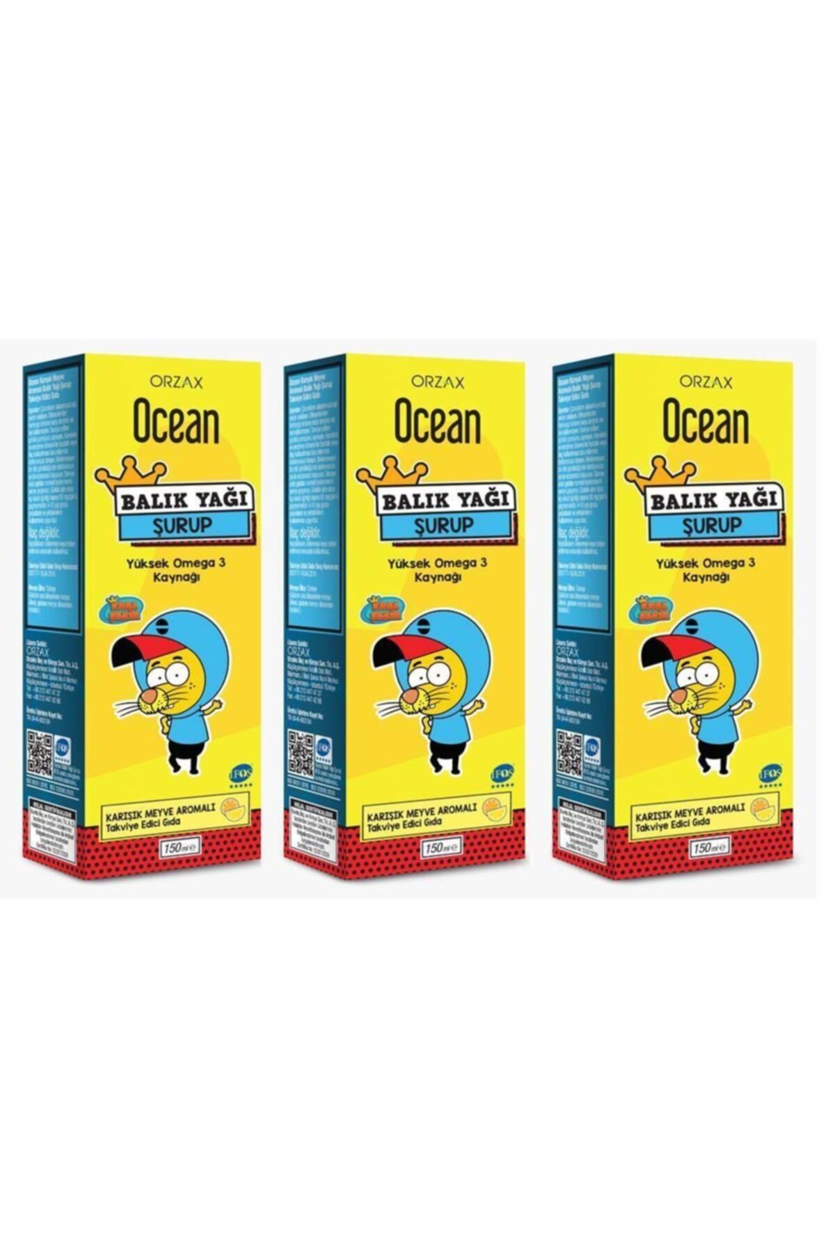 Ocean Balık Yağı Şurubu Karışık Meyve Aromalı 150 ml 3lü
