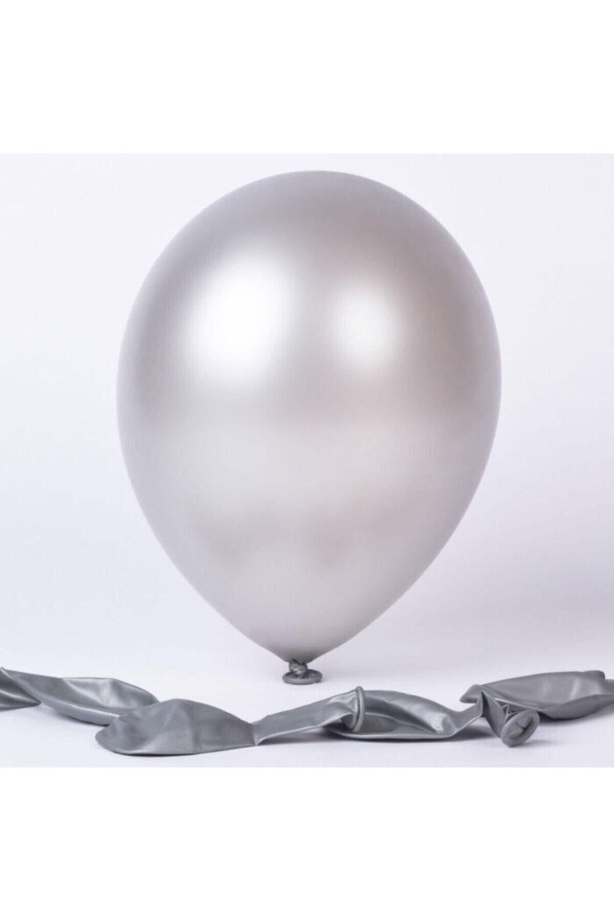 araget Metalik Latex Balon Gümüş Renk 10 Adet