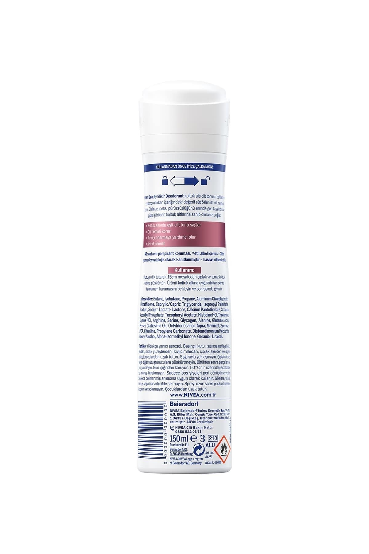 Kadın Sprey Deodorant Beauty Elixir Sensitive Flower,48 Saat Anti-perspirant Koruma 150ml_2