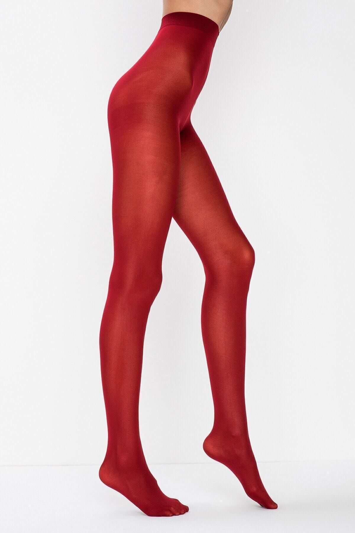 Penti Kadın Kırmızı Mikro 40 Mus Düz Külotlu Çorap Yeni Sezon