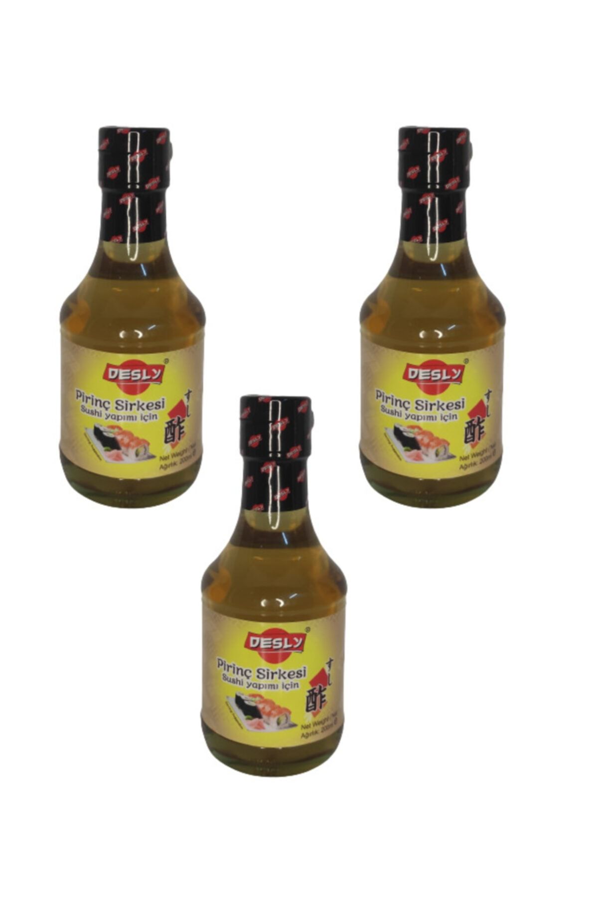 desly Pirinç Sirkesi 200 Ml X 3 Adet / Sushi Sirkesi 200 Ml X 3 Adet