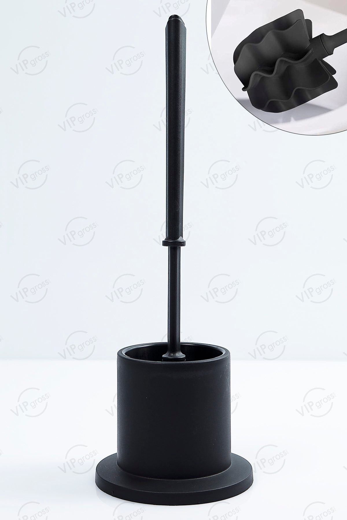 vipgross Silikon Banyo Hazneli Tuvalet Klozet Temizleme Fırçası Skf-02/siyah - M2