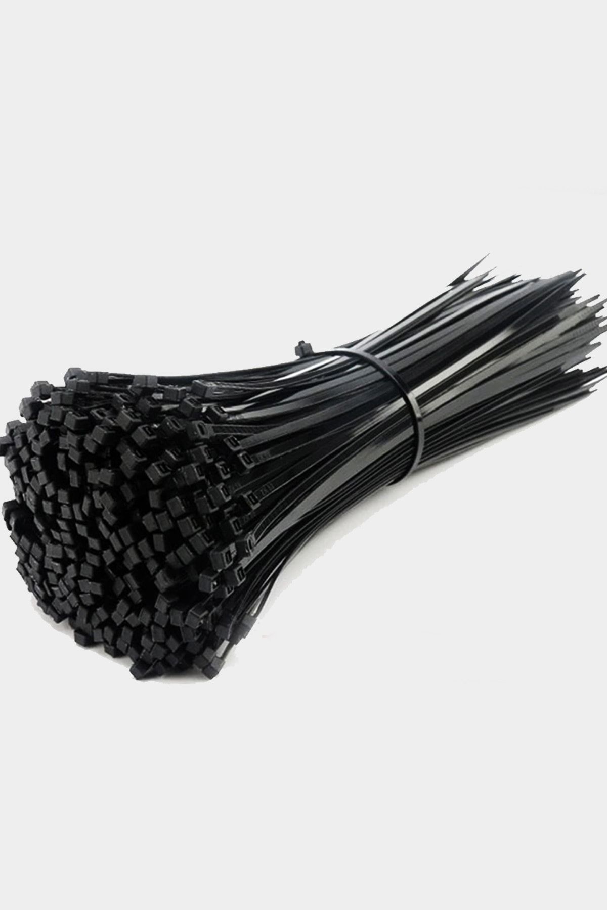 Uniquem 100 Adet Siyah Plastik Kelepçe Cırt Kablo 4,8 25 cm Uzunluk