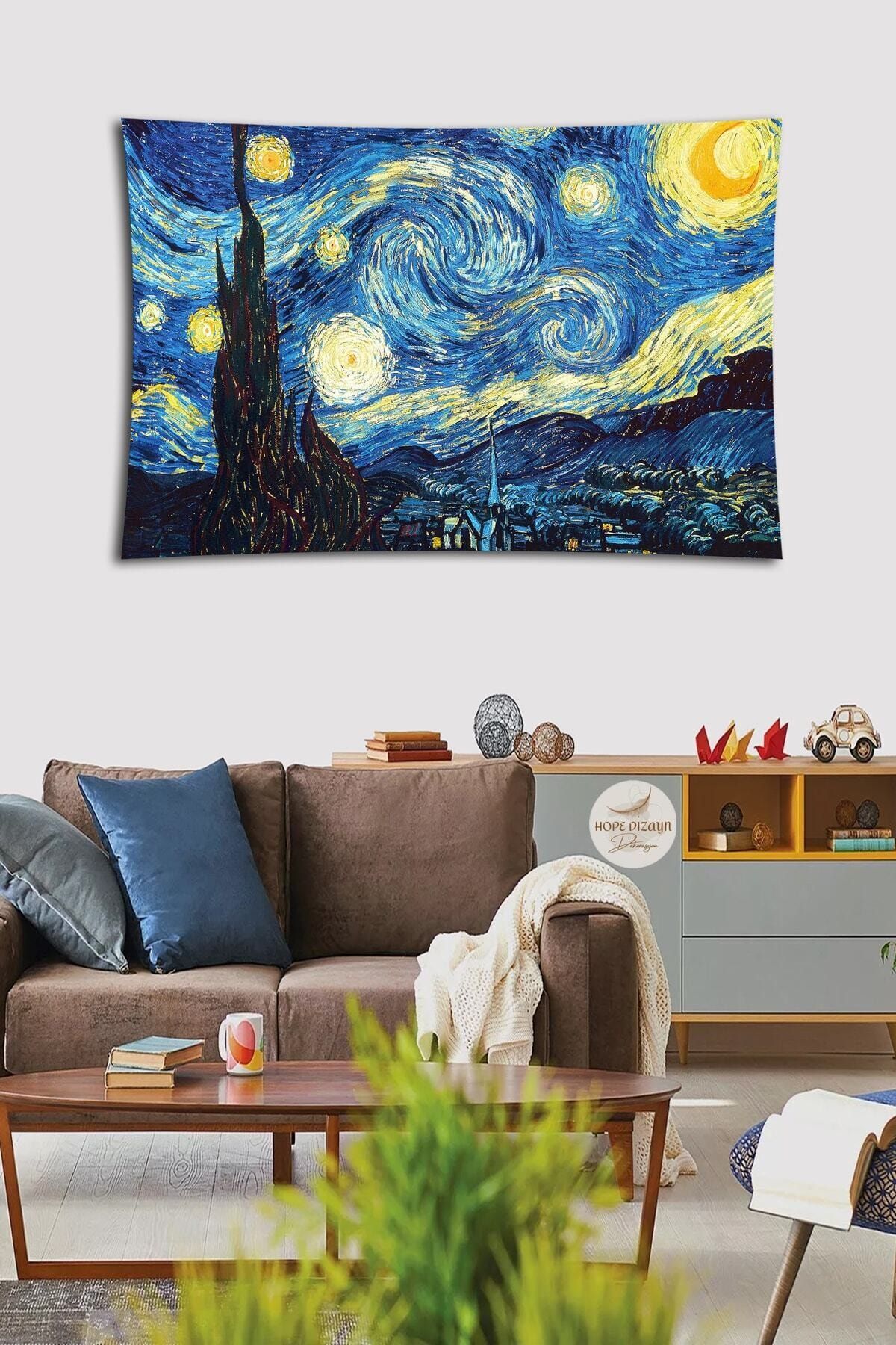 Genel Markalar Van Gogh Yıldız Gece Duvar Örtüsü Duvar Halısı Tapestry Halısı
