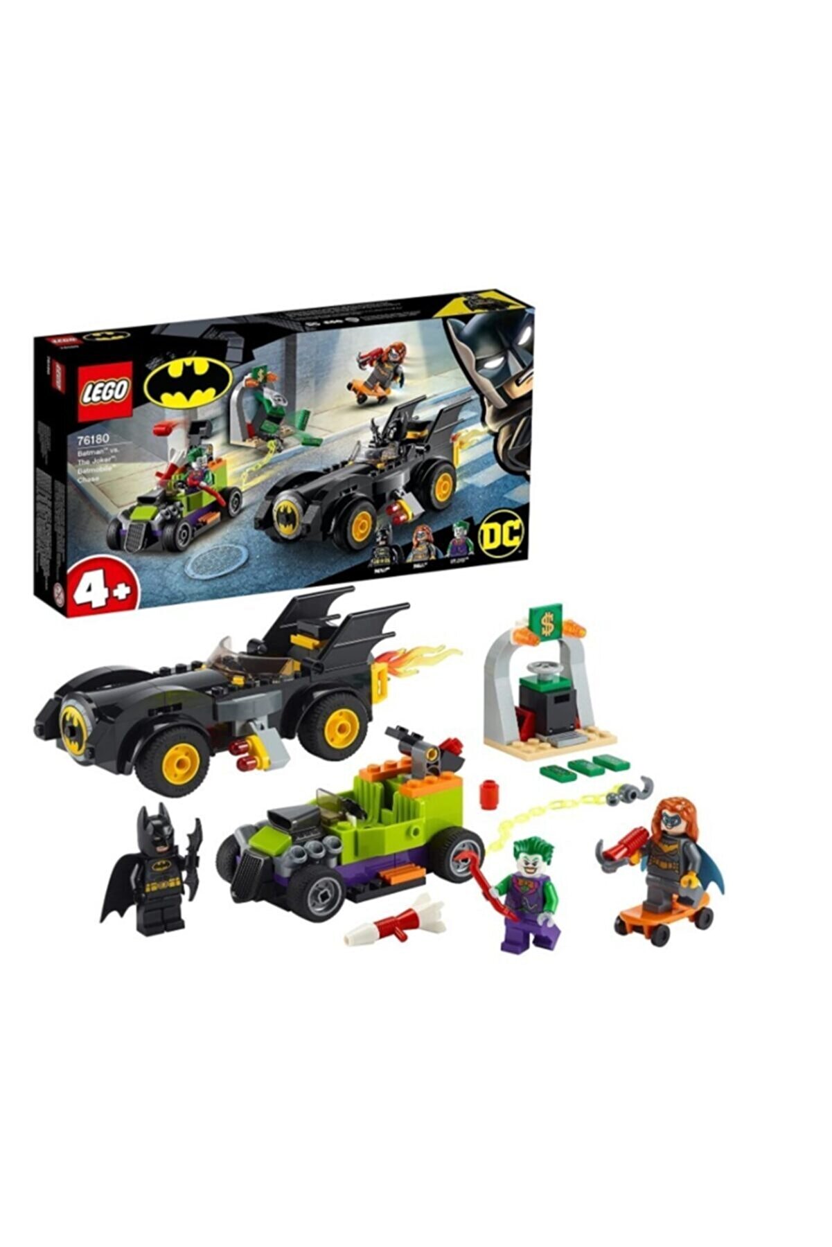 LEGO DC Batman Joker’e Karşı: Batmobil Takibi 76180; Batmobil ve Hot Rod Oyuncağı Yapım Seti (136 Parça)