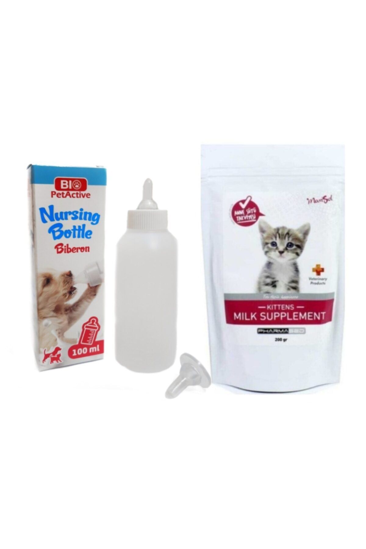 Bio PetActive Bıo Nursing Bottle Kediler Ve Köpekler Için Biberon 100 Ml + Maxisol Süt Tozu 200 Gr