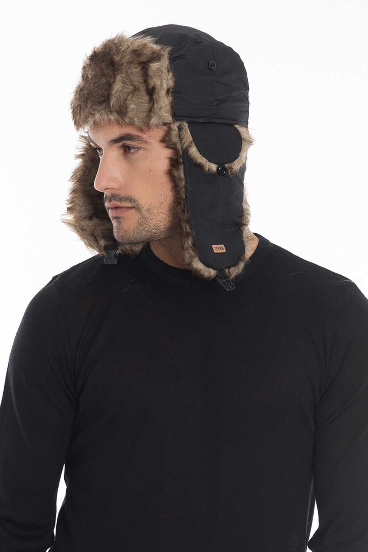 Shopiolog Pilot Şapkası Kışlık Içi Kürklü Şapka/bere