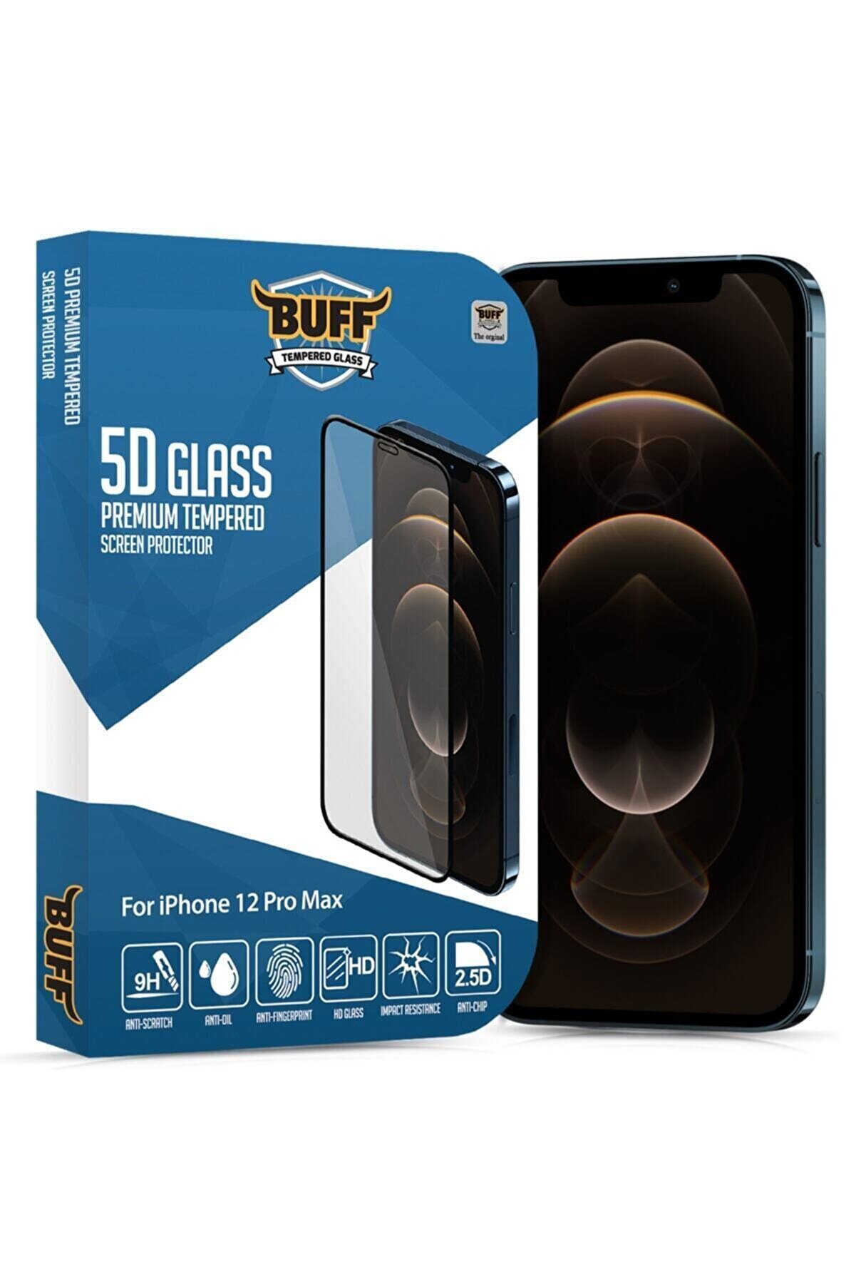 Buff Labs Iphone 12 Pro Max Uyumlu 5d Glass Ekran Koruyucu