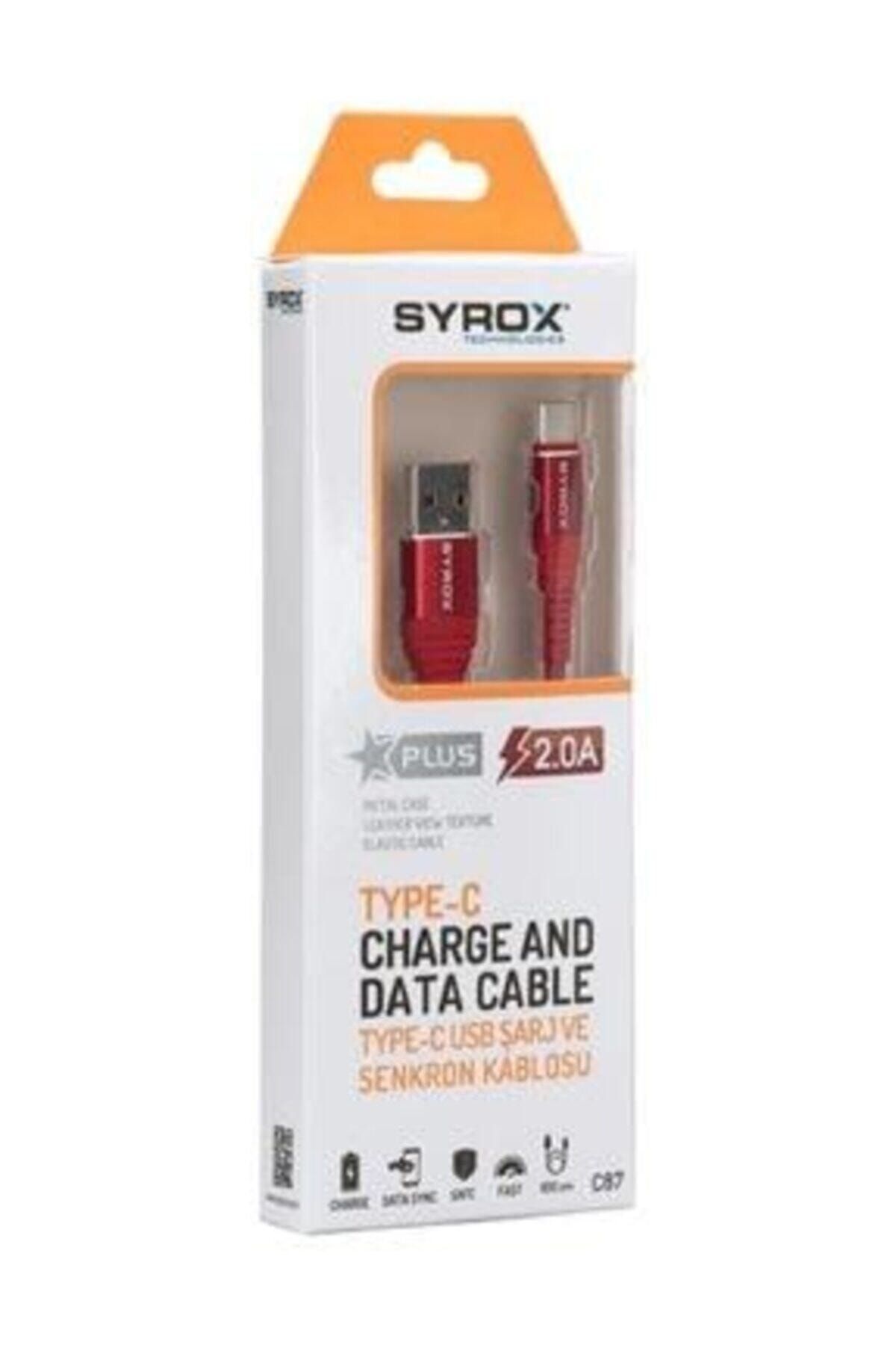 Syrox Yeni 2.0a Type-c Elastik Hızlı Şarj Ve Data Kablosu (c87) C-87 Suntechc87