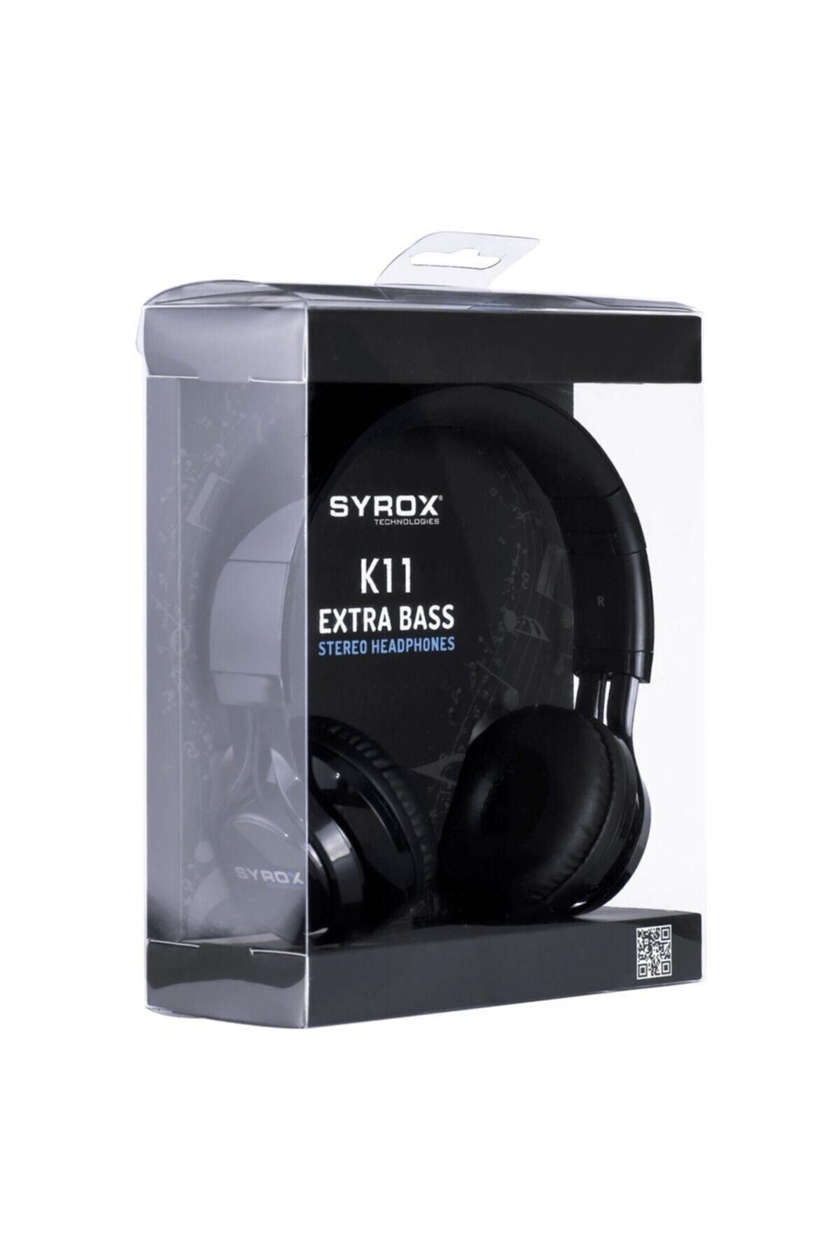 Syrox Siyah Pubg Ses Kasma Kablolu Extra Bass Kulak Üstü Mikrofonlu Stereo Kulaklık K11