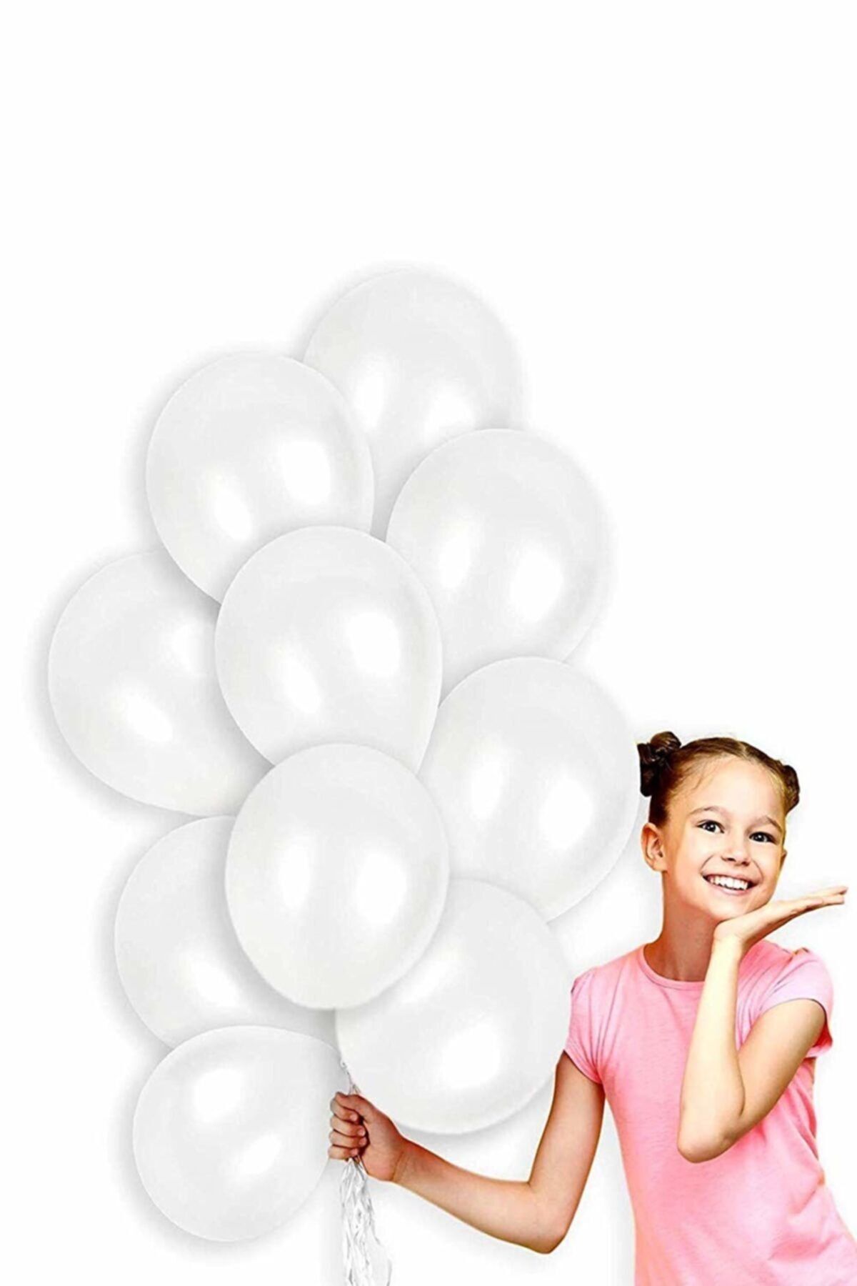 Magic Hobby Beyaz Renk Metalik Balon 25 Adet ( 25'li Paket)