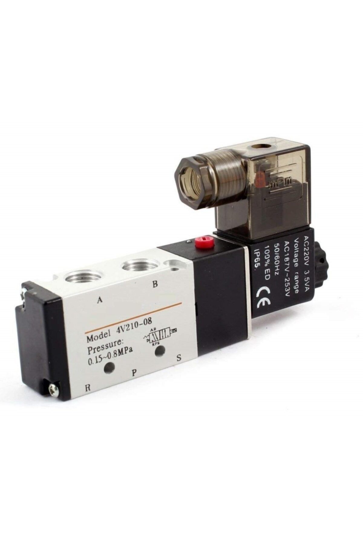 DIGERUI 4v210-08 Tek Bobin Pnömatik Valf 1/4'' 5/2 24 Volt