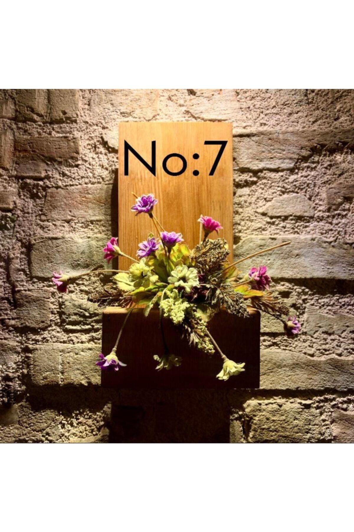 MSAĞWOODS No:7 Kapı Önü Ahşap Kapı Numaralığı-çiçeklik-duvar Süsü-doğal-otantik-ev Hediyesi-kapı Isimliği