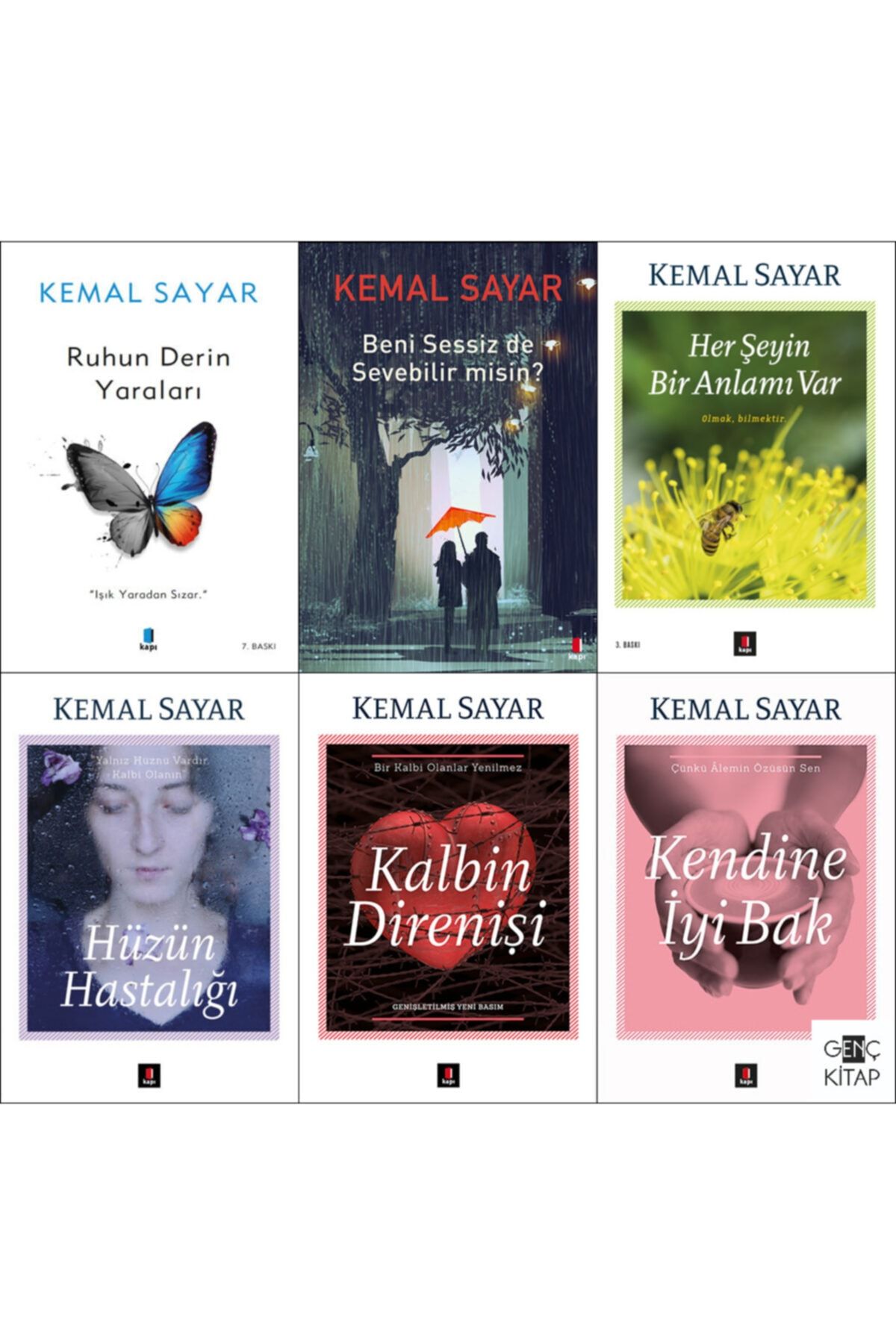 Kapı Yayınları Kemal Sayar 6 Kitap Set Kendine Iyi Bak Kalbin Direnişi Hüzün Hastalığı Ruhun Derin Yaraları