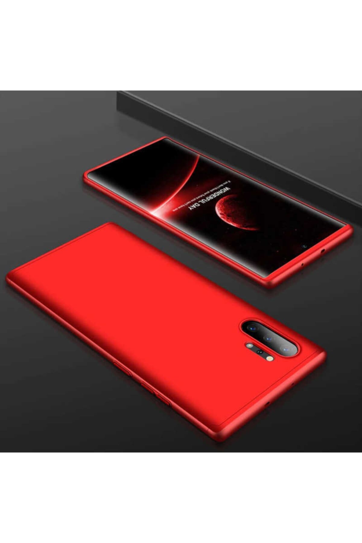 Nezih Case Samsung Galaxy Note 10 Plus Sert Silikon Kılıf (mat Görünüm Ultra Ince) Kırmızı