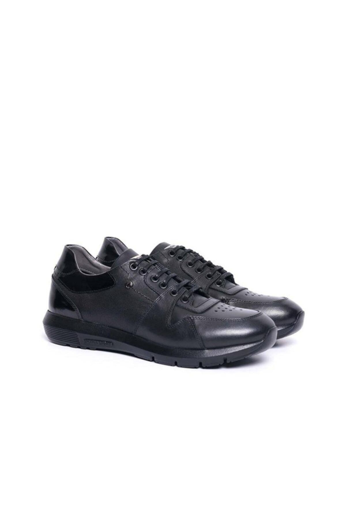 Cacharel Erkek  Siyah Deri Sneaker Ayakkabı