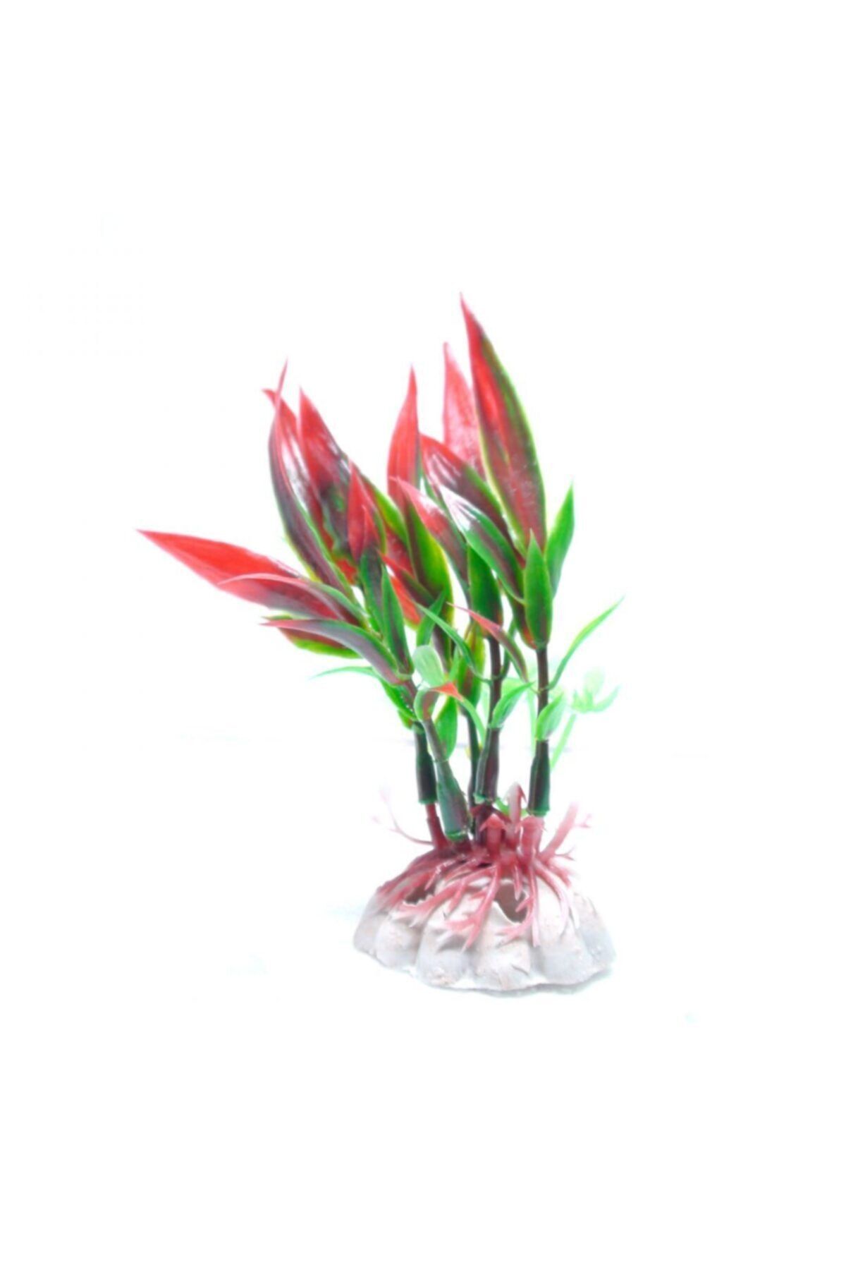 Mino Gzg Akvaryum Plastik Bitki (kırmızı Yeşil) 6 Cm