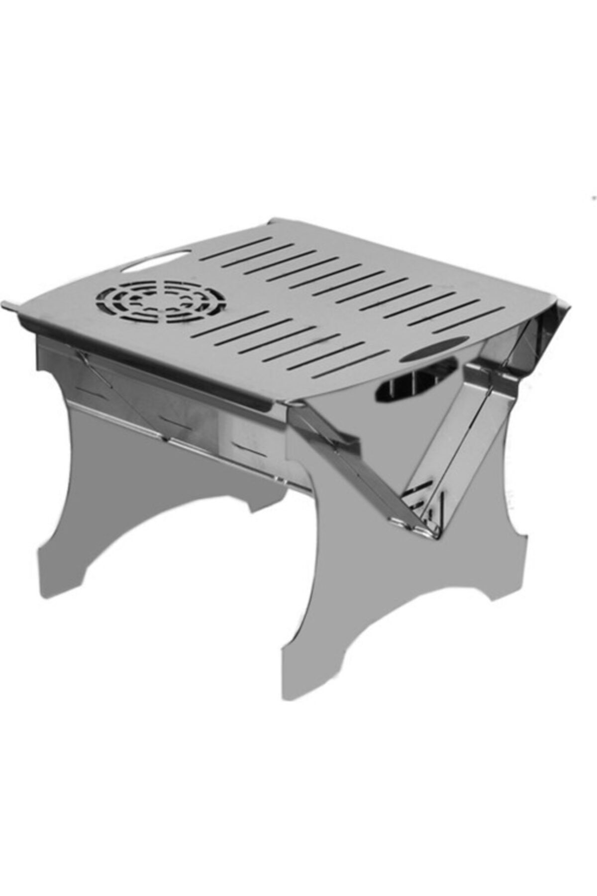 Safari Krom Çelik Katlanabilir Özel Çantalı Kamp Ve Piknik Mangalı 30x30