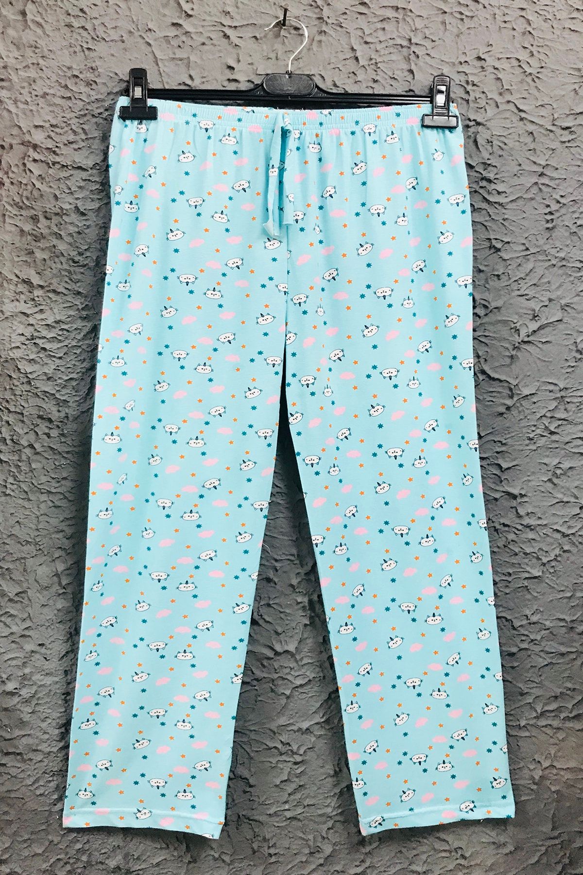 Yağmur Tekstil Kadın Mavi Ince  Tek Alt Pijama Altı 1. Kalite
