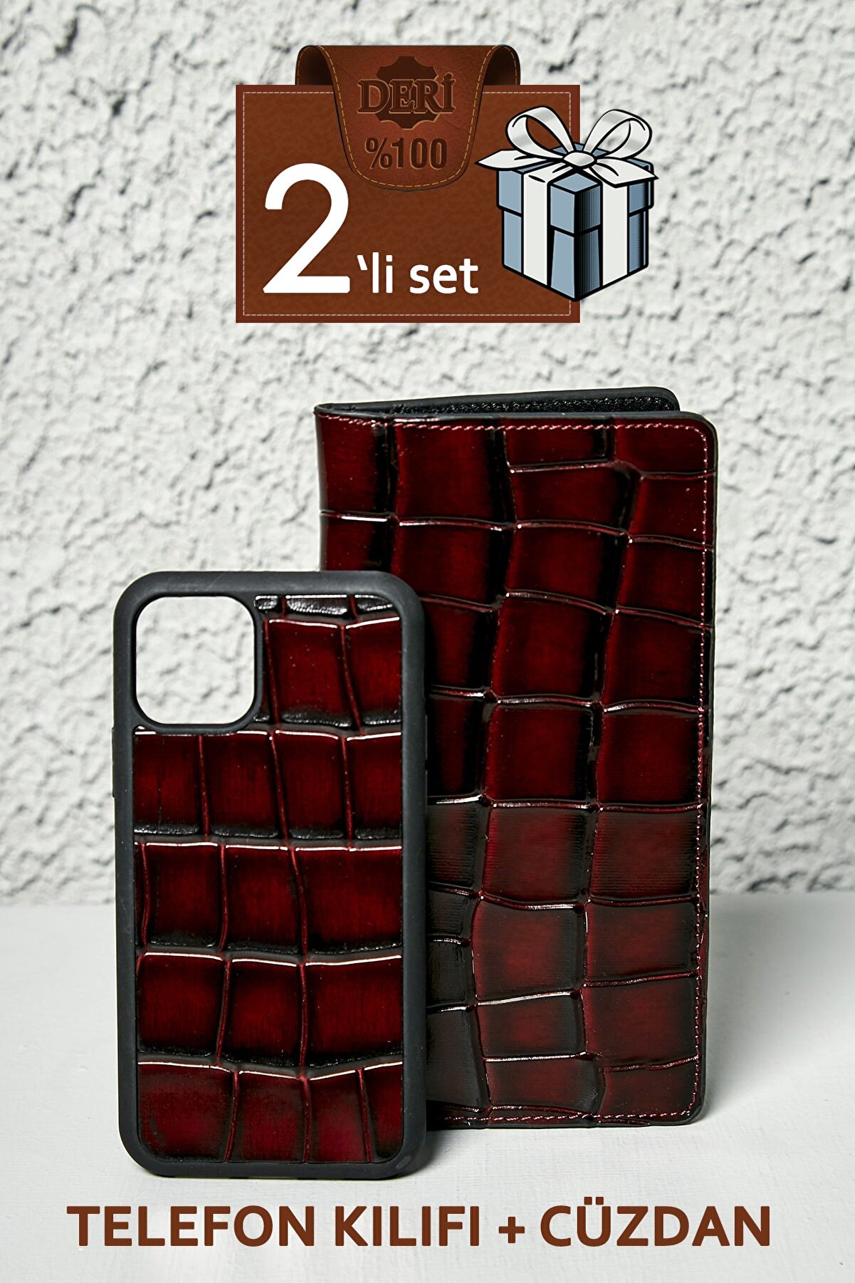 Sateen Men Koyu Kahve Iphone 11 Pro Cüzdan Set