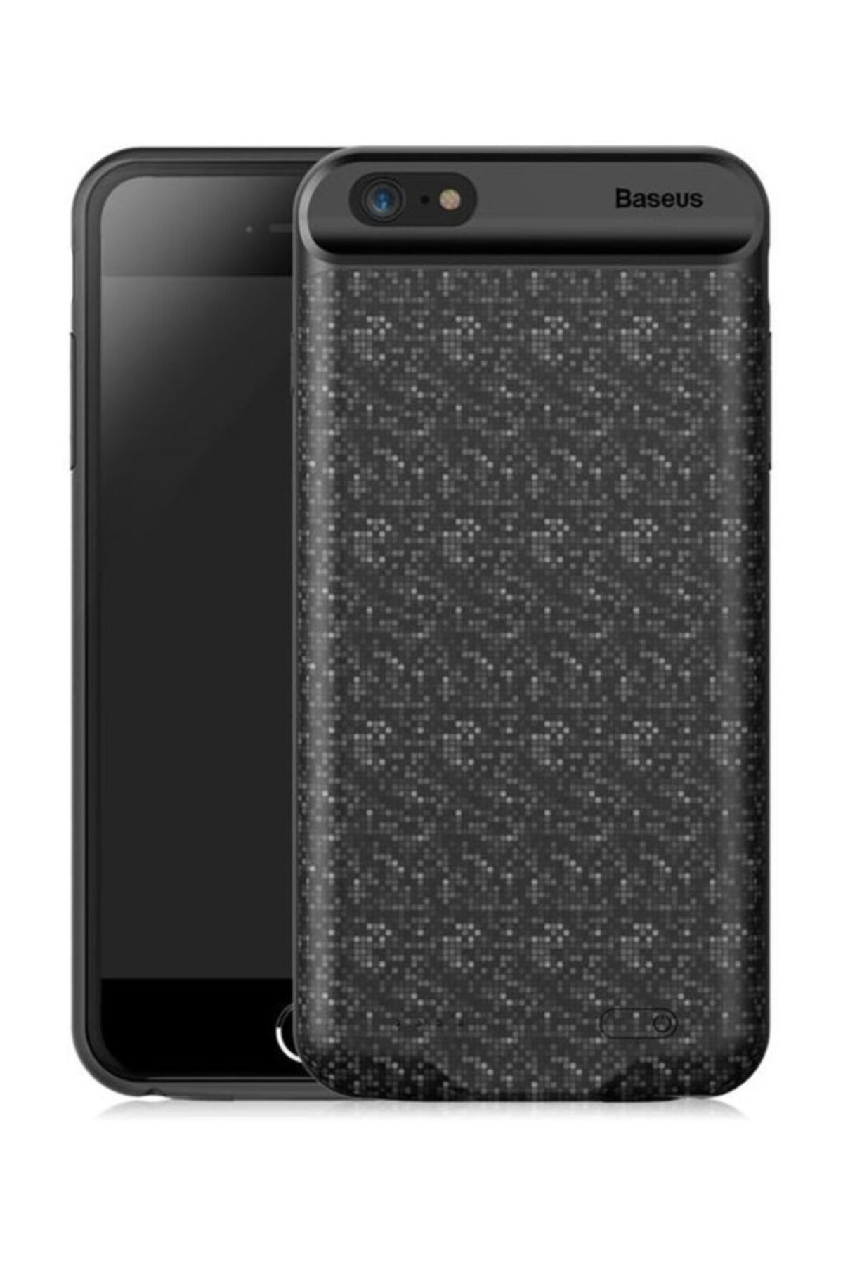 Baseus Plaid iPhone 6 6S Siyah Şarjlı Kılıf Arka Koruyucu Kapak 2500mAh