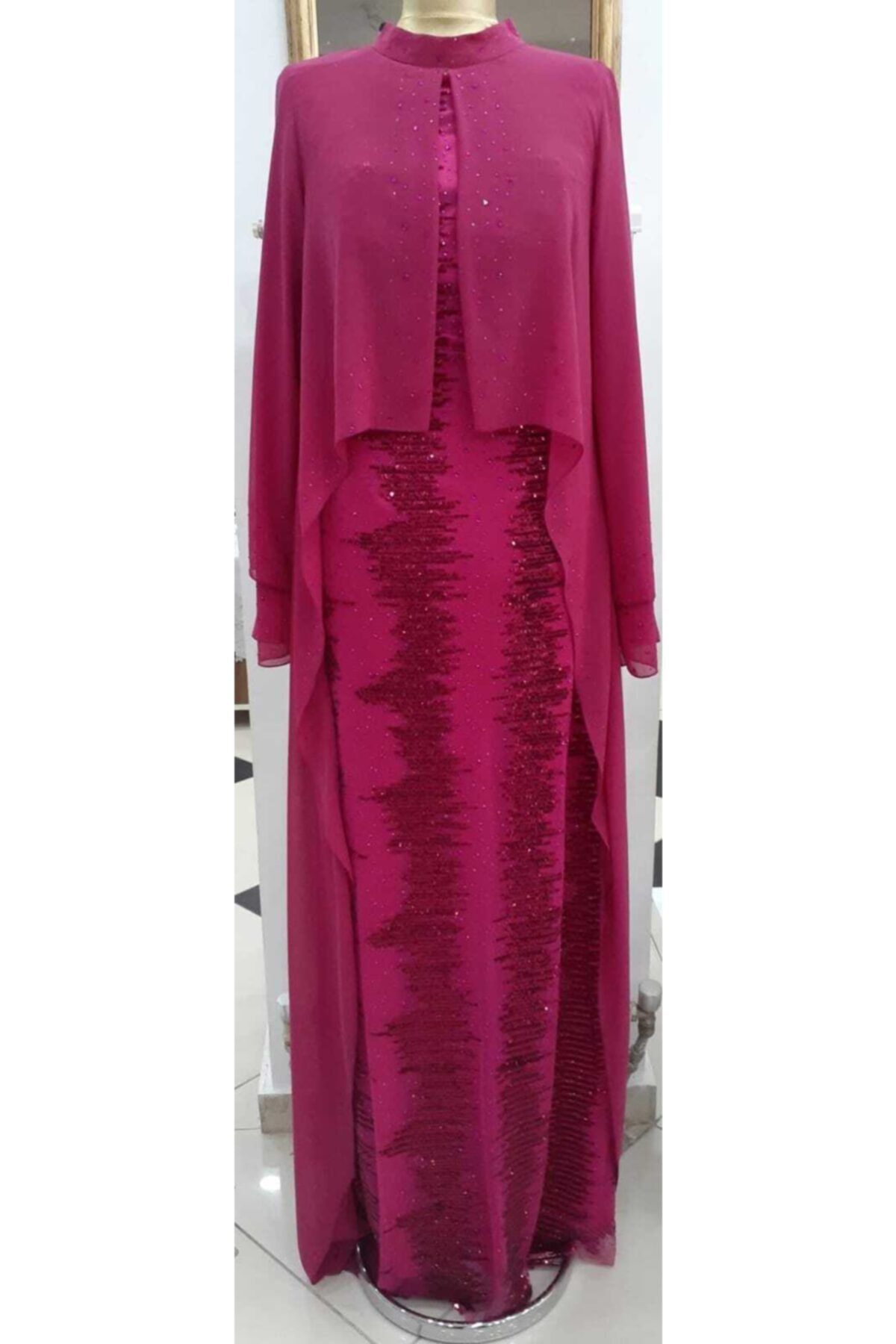 Setrms Kadın Pembe Tül Abiye Elbise