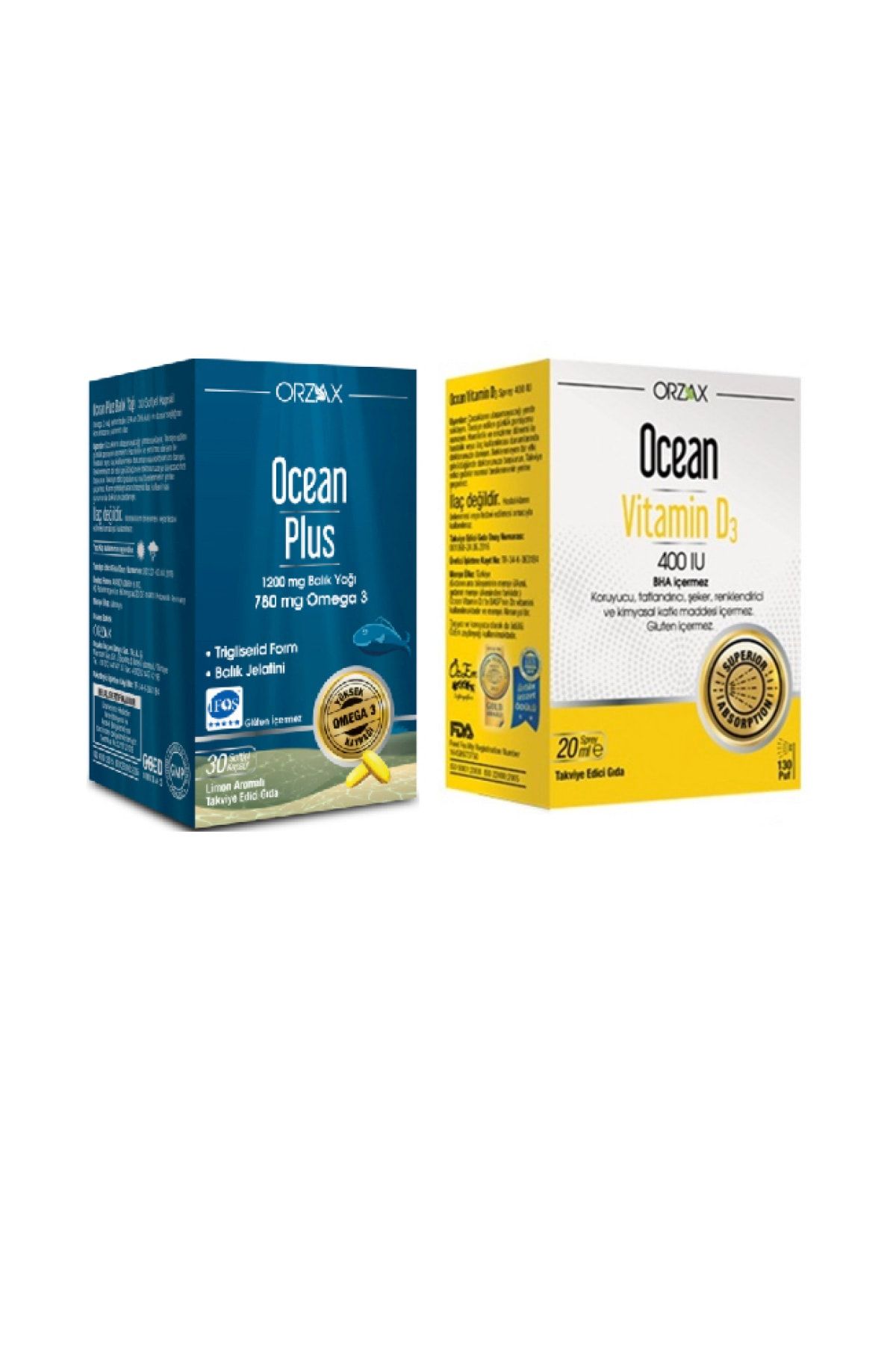 Ocean D Vitamini Desteği - Vitamin D3 400 Iu Sprey 20 Ml +omega 3 1200 Mg 30 Kapsül