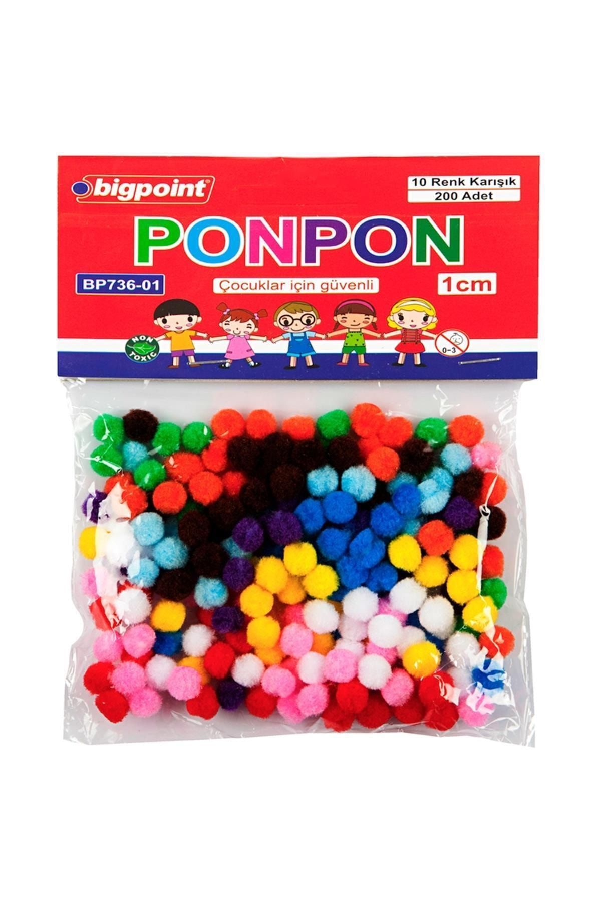 Bigpoint Ponpon 1 Cm 10 Renk / 200'lü Poşet