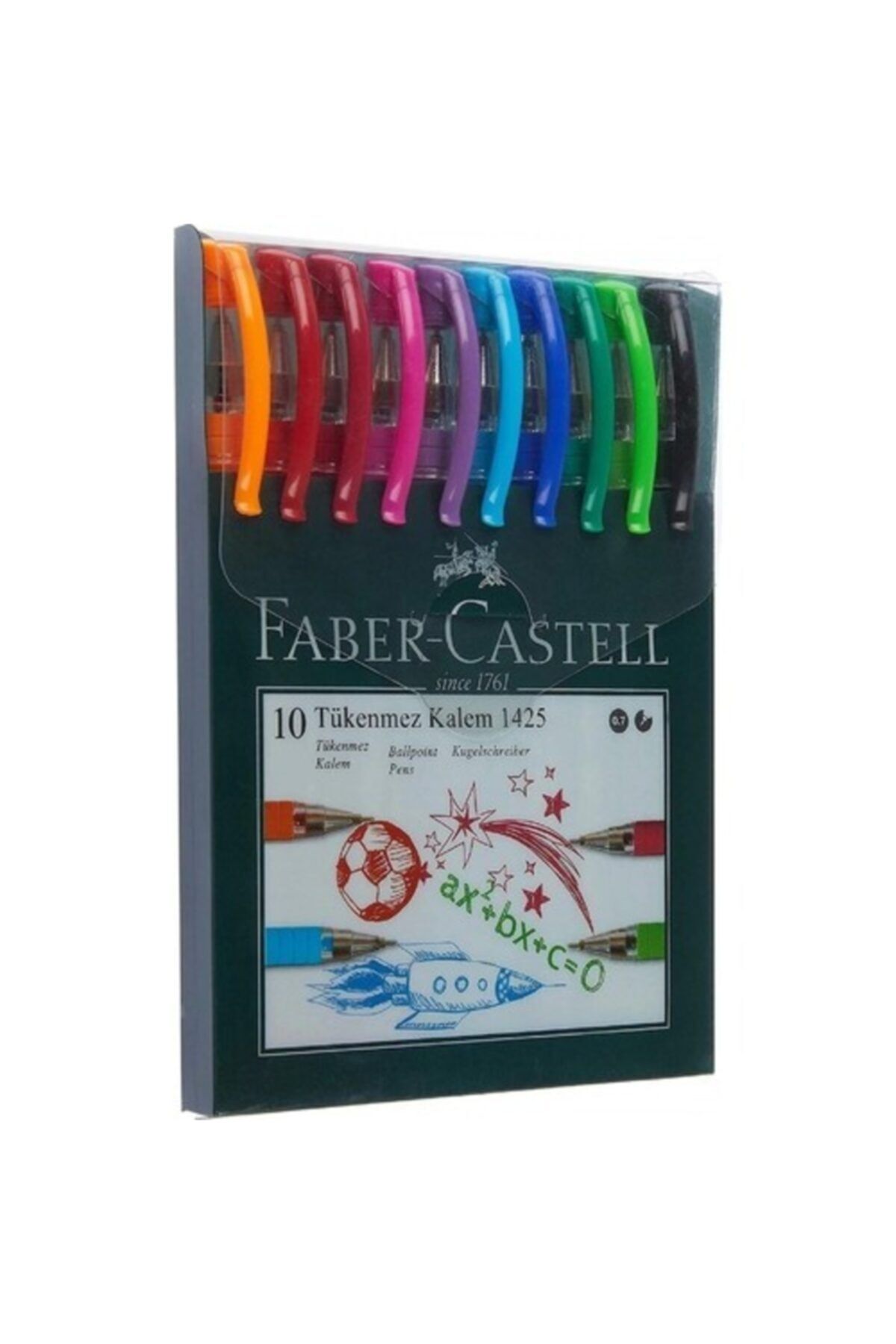 Faber Castell 1425 10'lu Tükenmez Kalem Ailesi Renkli
