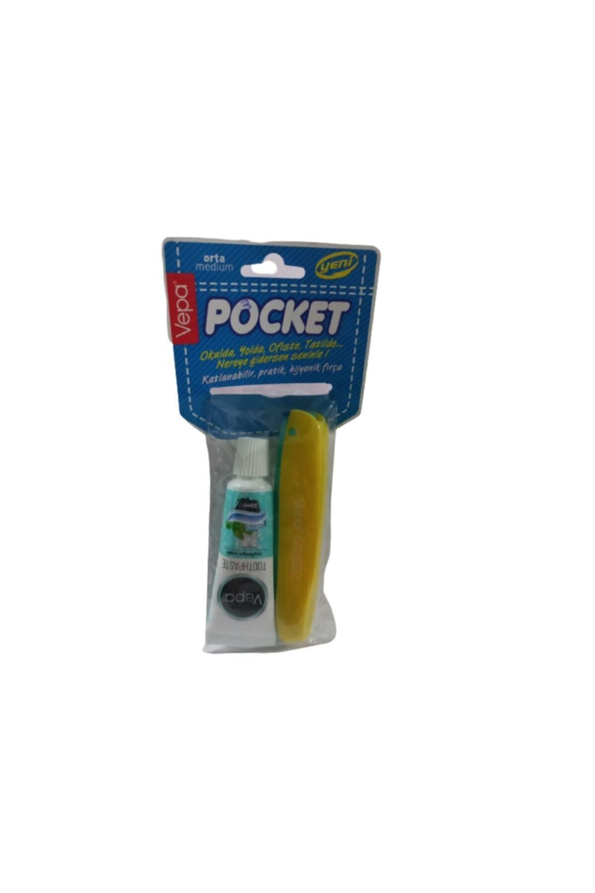 Vepa Pocket Diş Fırçası Macun Sarı Yeşil