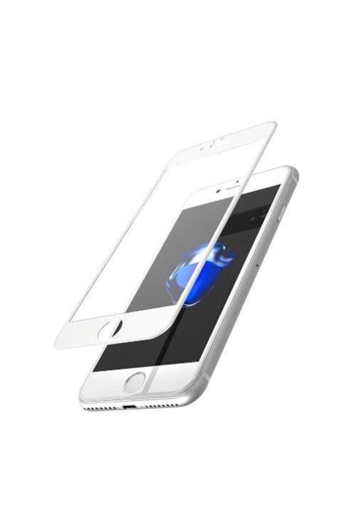 ADAMAN Iphone 8 Plus 7 Plus Tam Kaplayan Kırılmaz Cam Koruyucu 5d 9d Beyaz Case