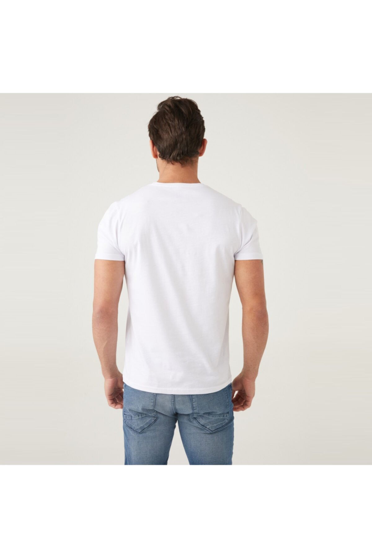 Five Pocket Erkek Beyaz Tişört (8207-fy16)