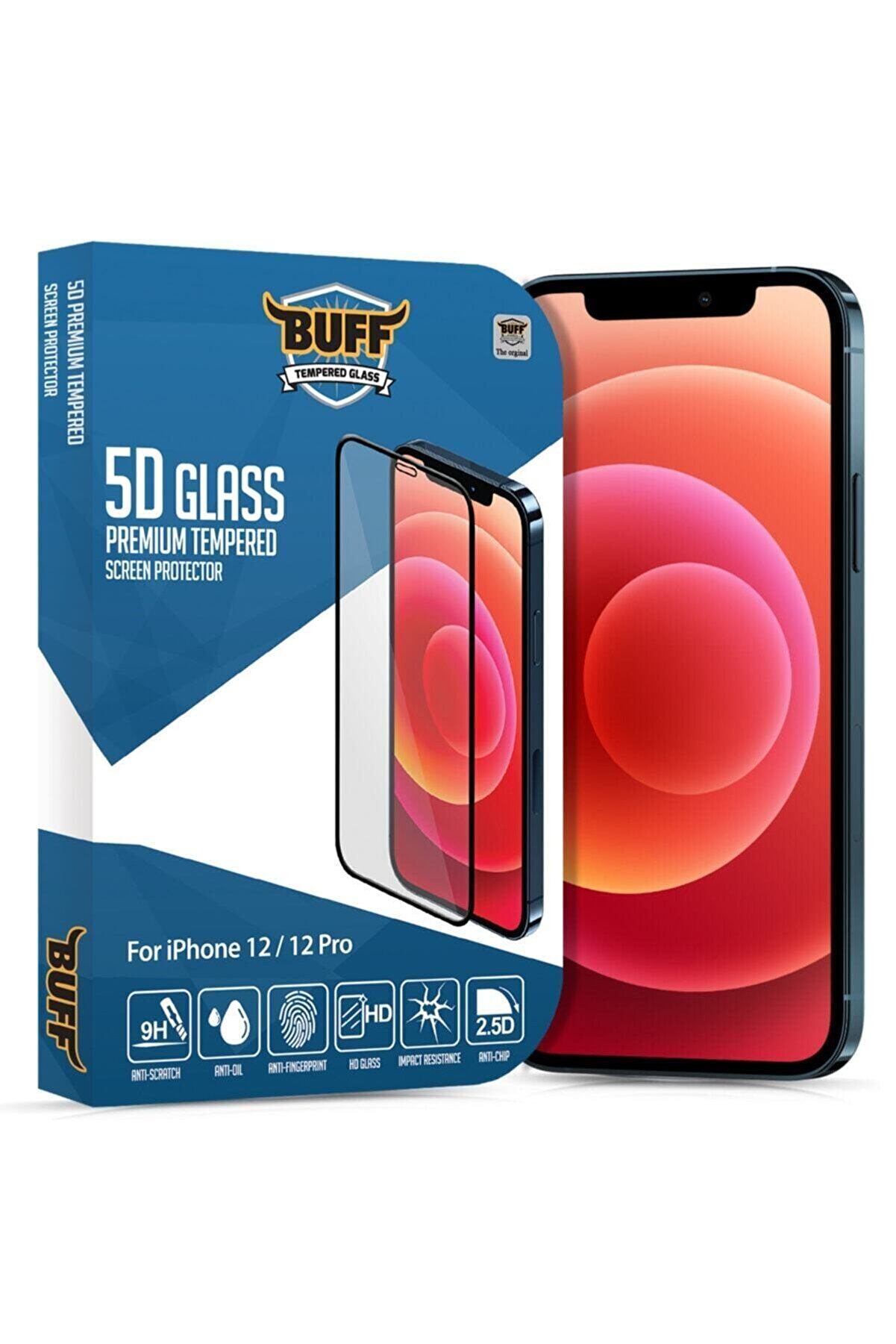 Buff Labs Buff Iphone 12 / 12 Pro 5d Glass Ekran Koruyucu