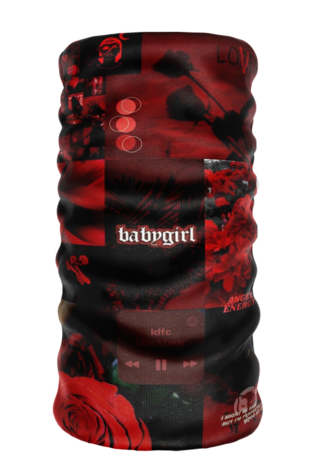 e-Taktik Cover Desing Barby Girl Red Flower Extreme Seamless Sporcu Boyunluk Bandana Buff Baf Saç Bandı