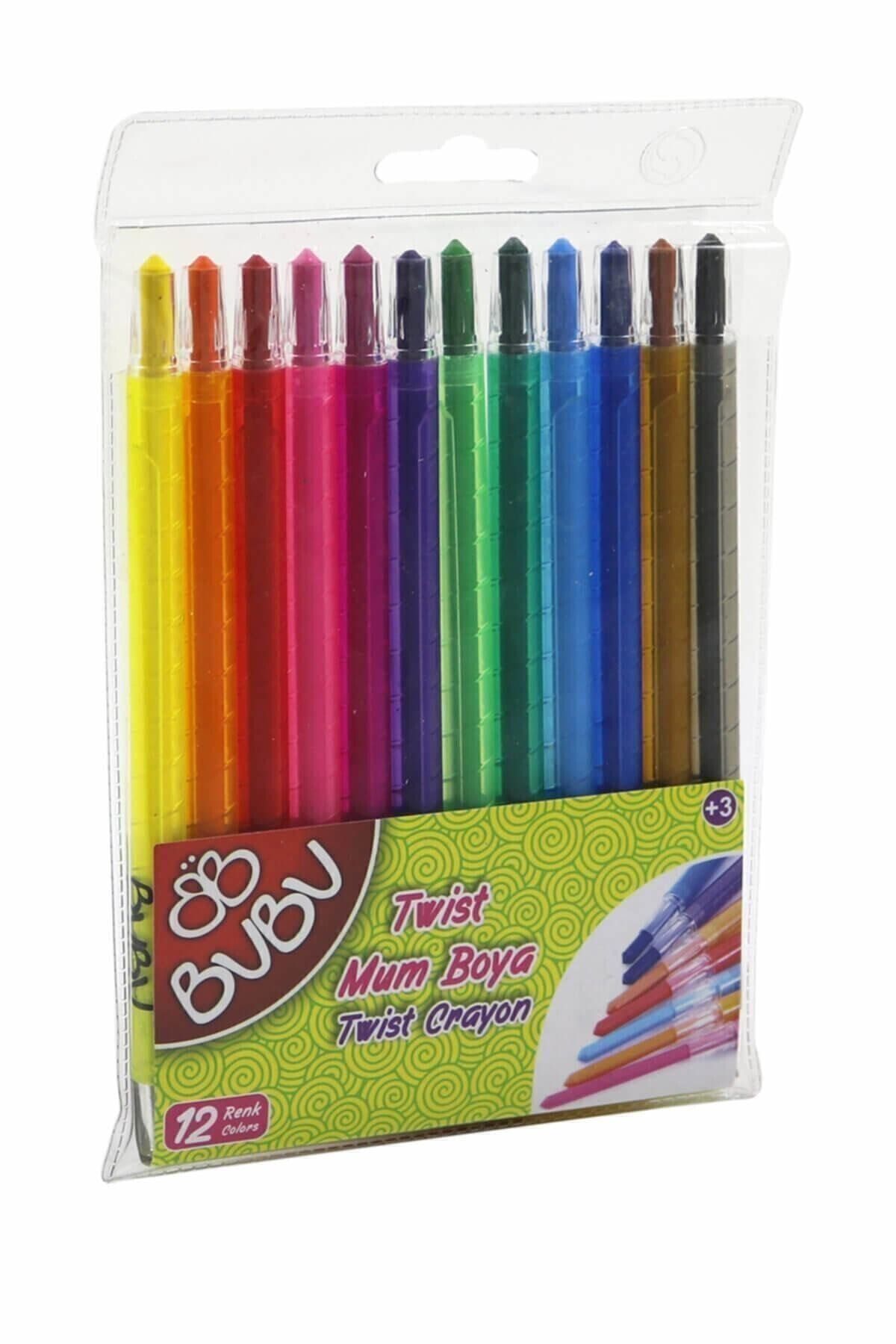 Bubu Çevirmeli Mum Boya Twist Crayon 12 Renk Bu0044