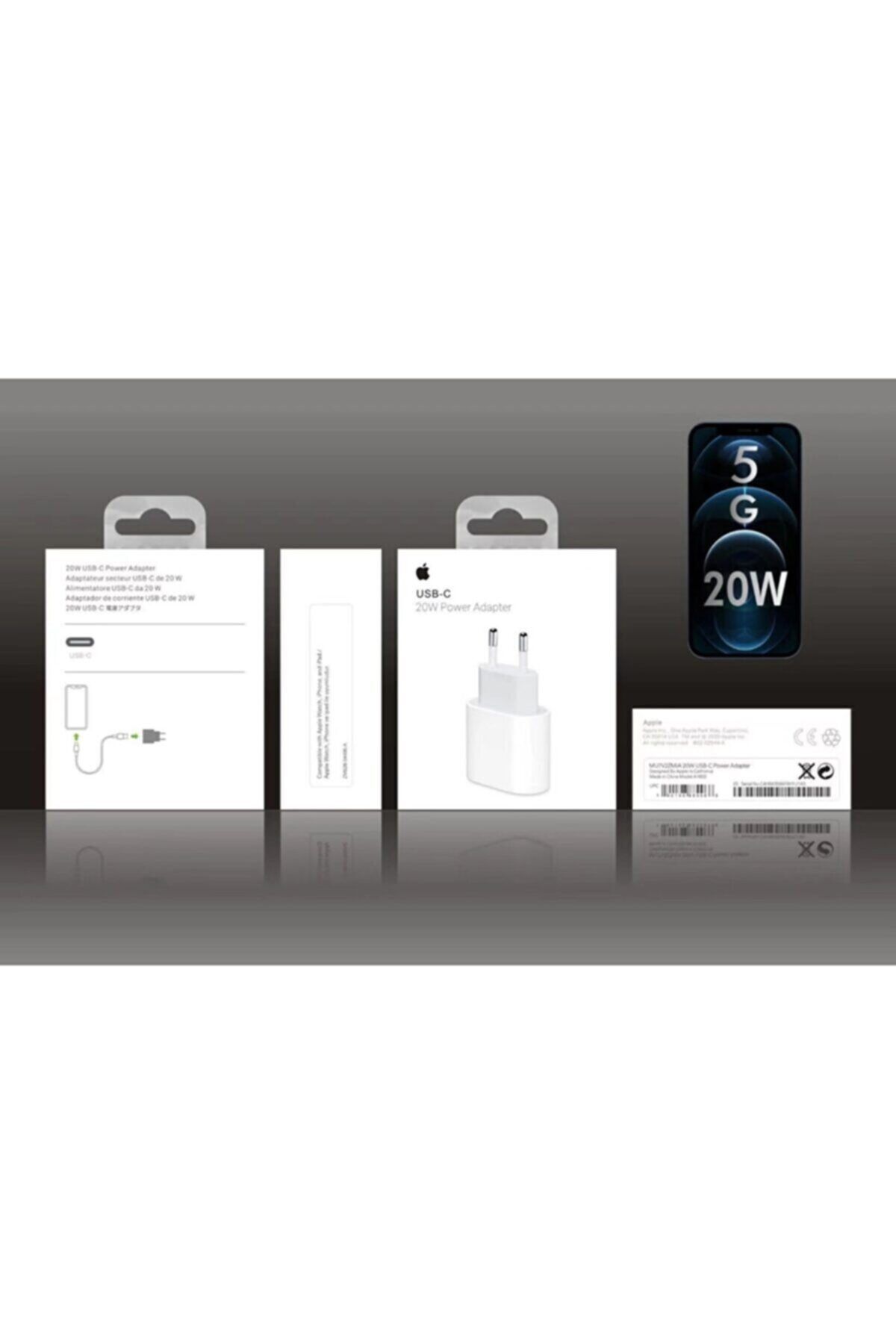 Apple USB-C Uyumlu Kablolu 20 Watt Taşınabilir Hızlı Şarj Aleti Beyaz