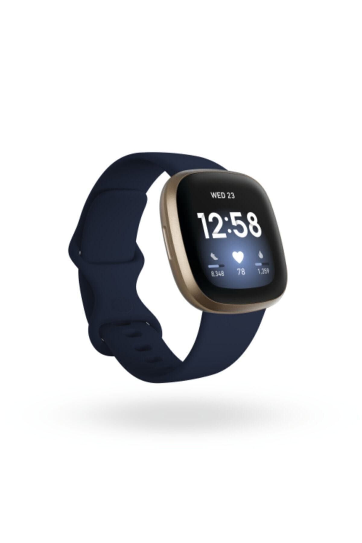 Fitbit Versa 3 Altın Kasa Ve Gece Mavisi Kordon Akıllı Saat