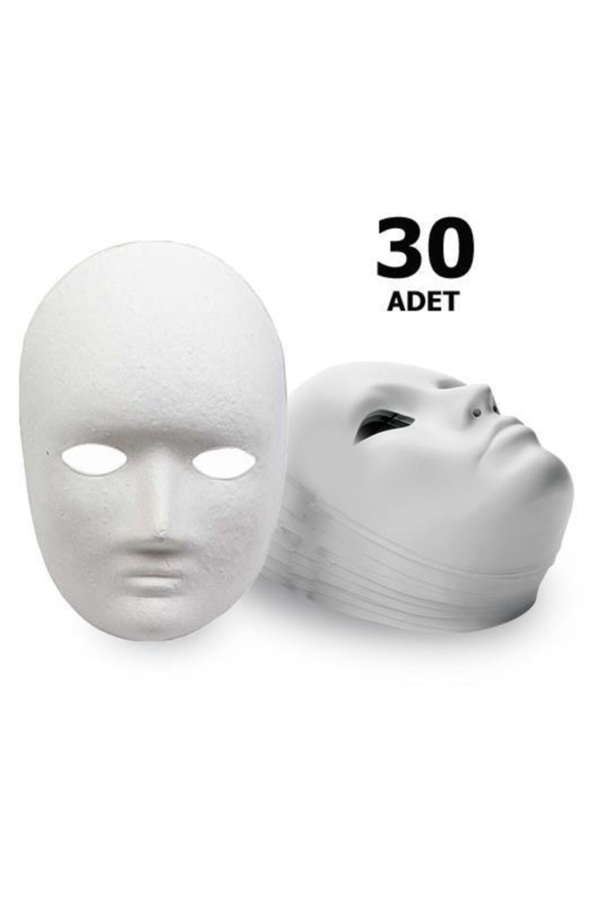 Hobialem 30 Adet, Karton Maske, Boyanabilir Eğitici Maske Boyama, Etkinlik Ve Hobi Maskesi