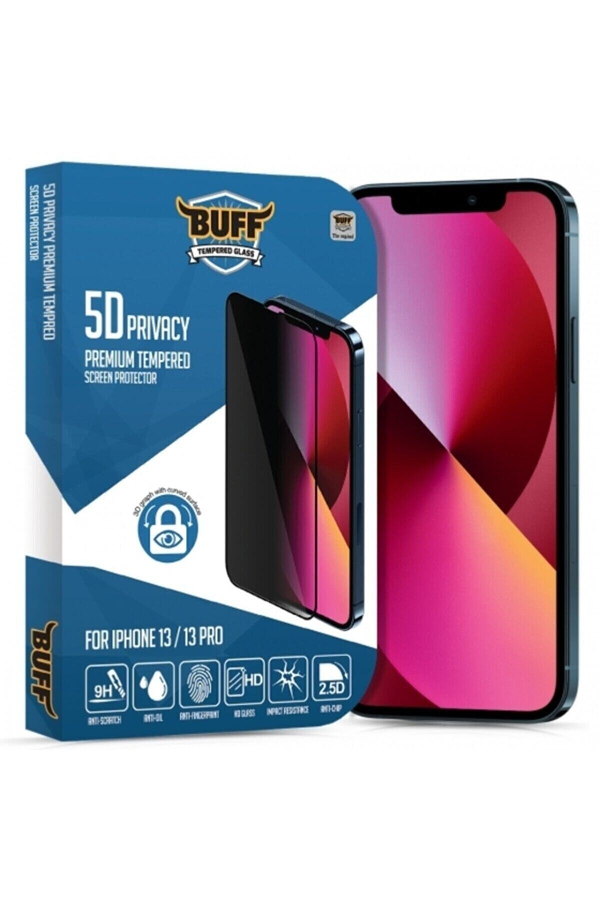 Buff Iphone 13/13 Pro Uyumlu  5d Privacy Ekran Koruyucu