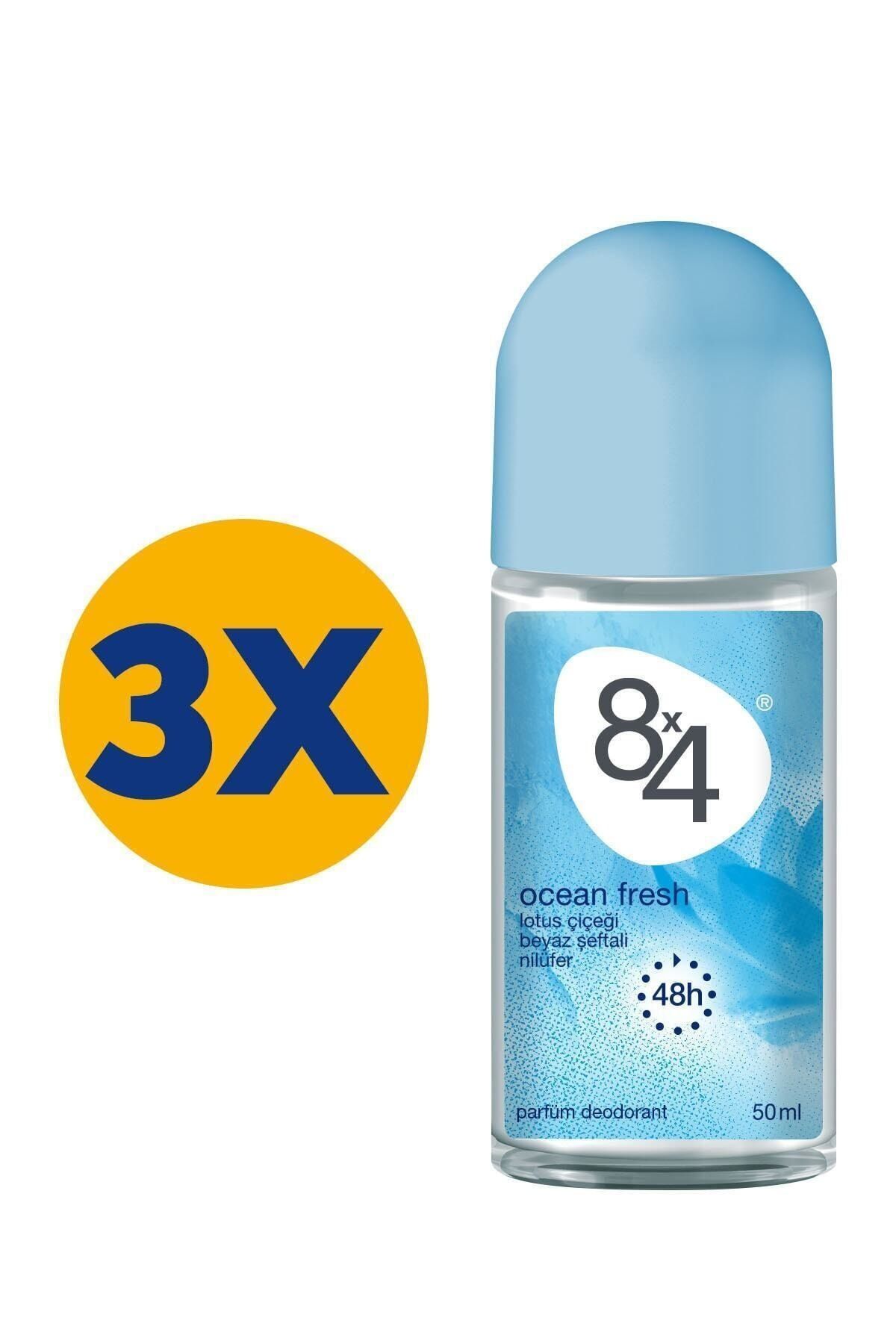 8x4 Ocean Fresh Roll-on 50 ml X 3 Adet