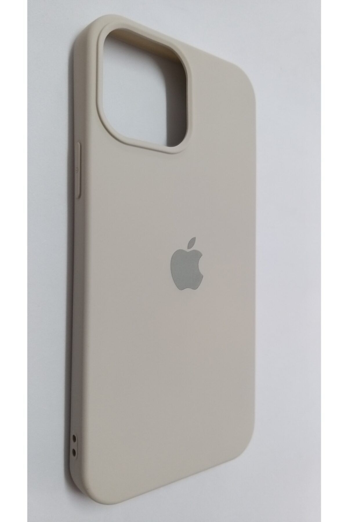 Broncover Iphone 13 Pro Max 6.7 Uyumlu Taş Rengi Lansman İçi Kadife Silikon Logolu Kılıf BRON081