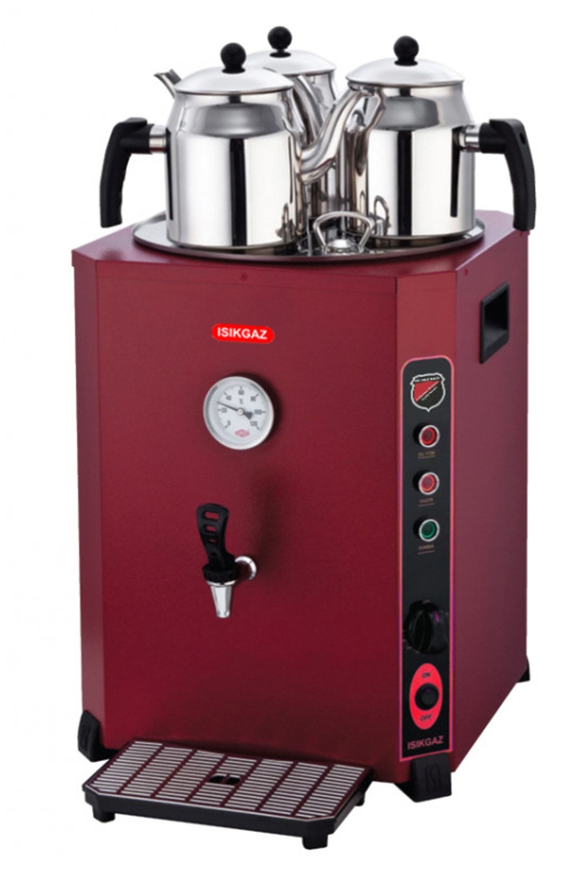 Işıkgaz Jumbo Çay Makinesi 36 Lt. 2500 W. Kırmızı Profesyonel Endüstriyel